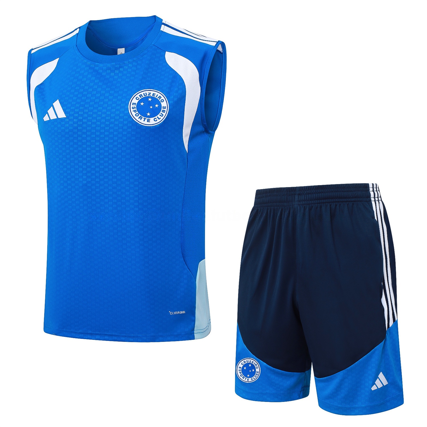 Cruzeiro 25-26 Vest Training Set - Ocean Blue Vest and Dark Blue Shorts - ManixJersey