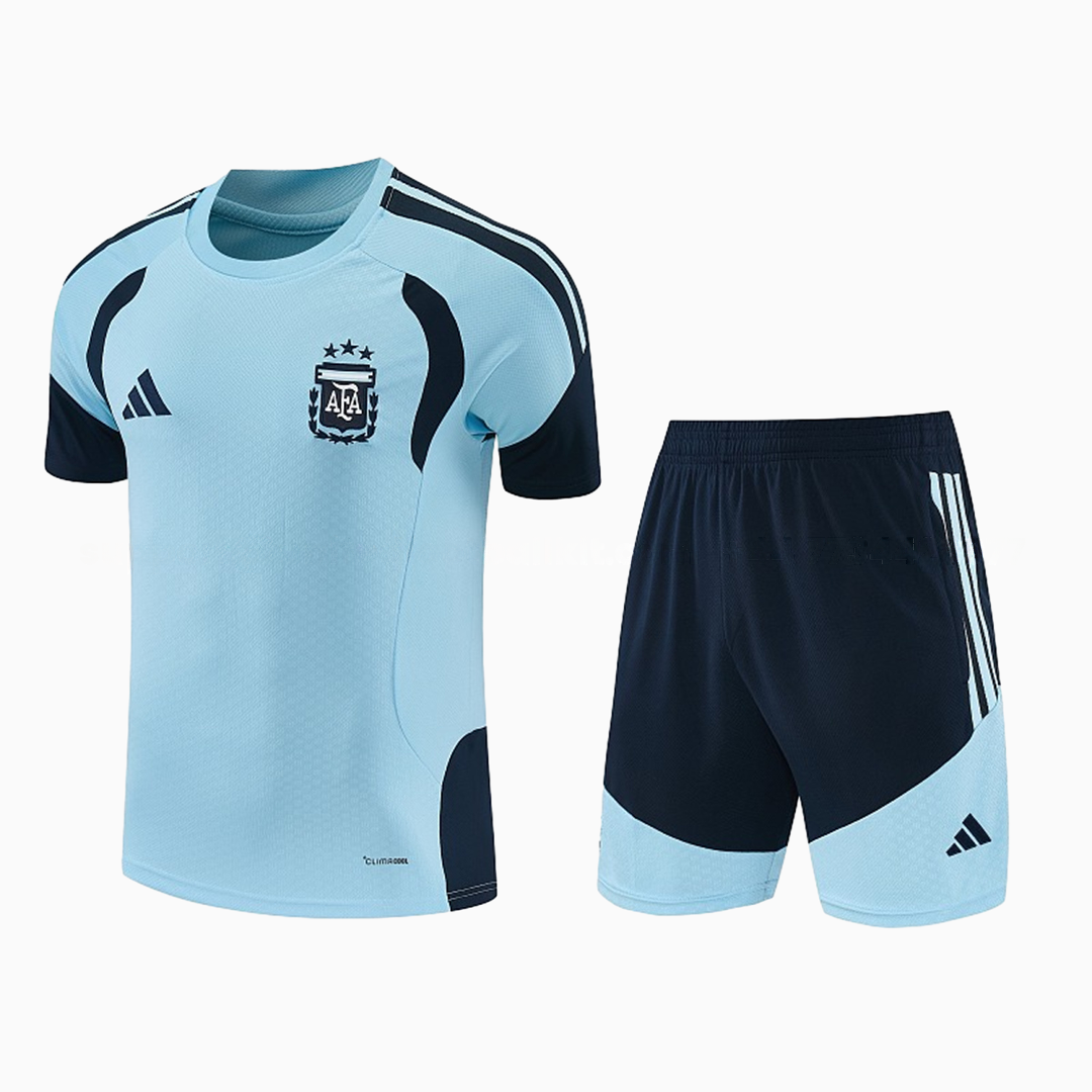 Argentina 2026 Short-Sleeve Training Set - Light Blue Top & Dark Blue Pants - ManixJersey