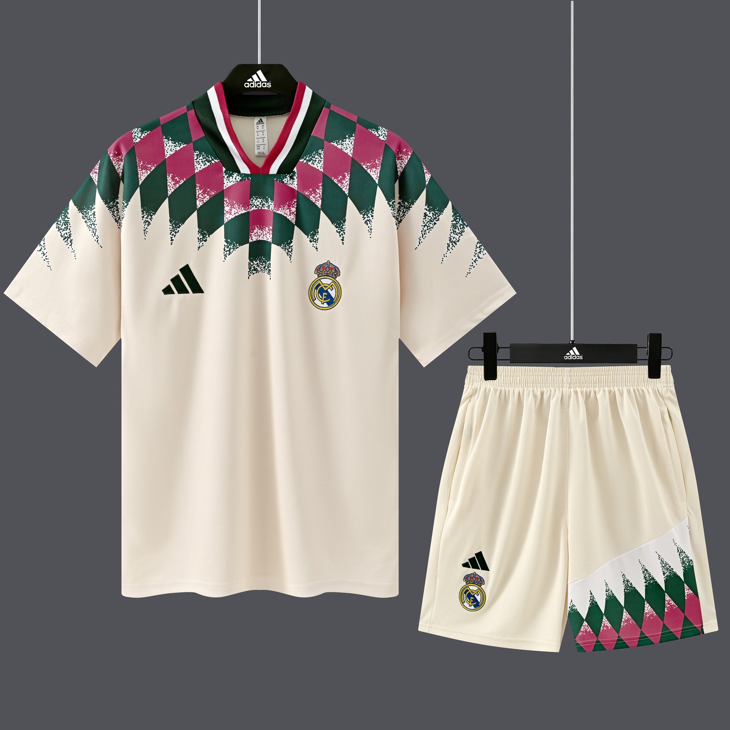 Real Madrid 26-27 Long Sleeve Training Set - White With Red Green - ManixJersey