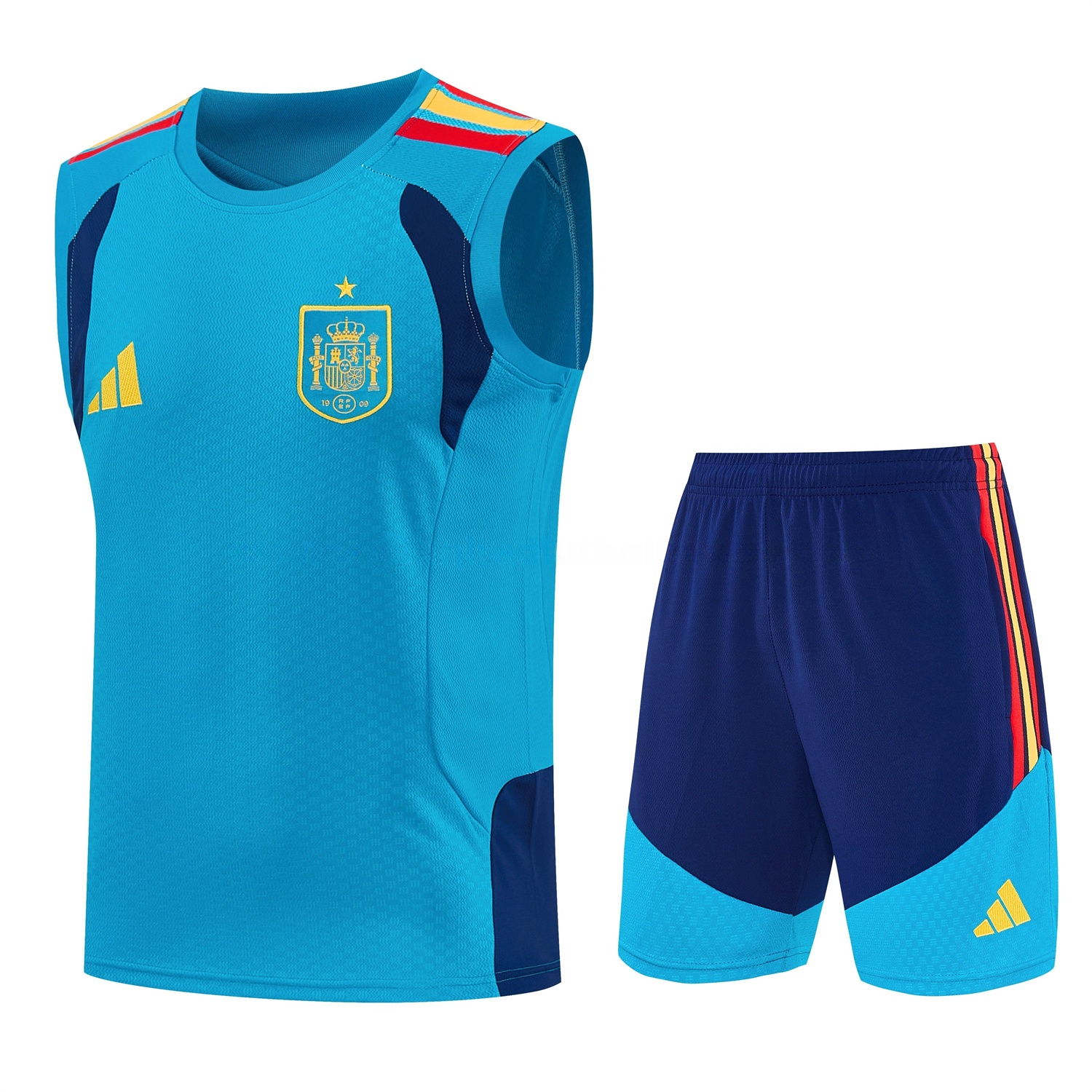 Spain 2026 Vest Training Set - Lake Blue Vest and Dark Blue Shorts - ManixJersey