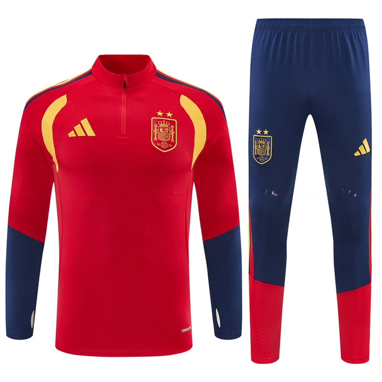 Spain 2026 Long Sleeve Training Set - Red Top & Deep Blue Pants - ManixJersey