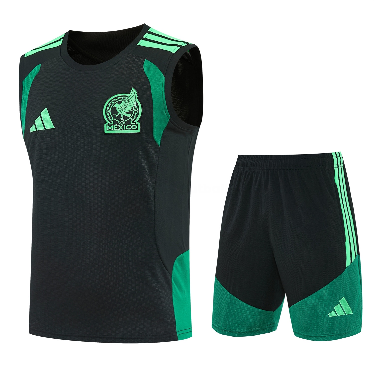 Mexico 2026 Vest Training Set - Black With Green Vest and Shorts - ManixJersey