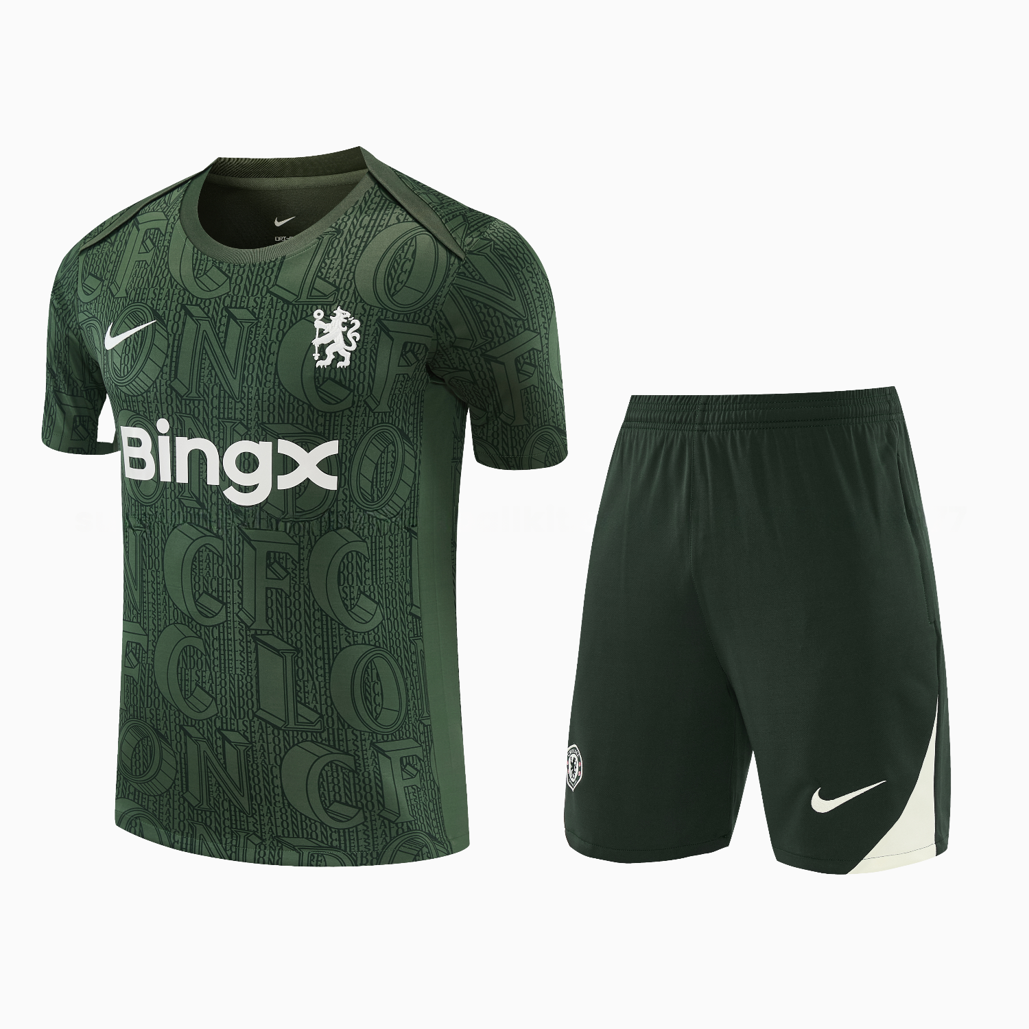 C.H.E.L.S.E.A 25-26 Short-Sleeve Training Set - Dark Green Top & Dark Green Pants - ManixJersey