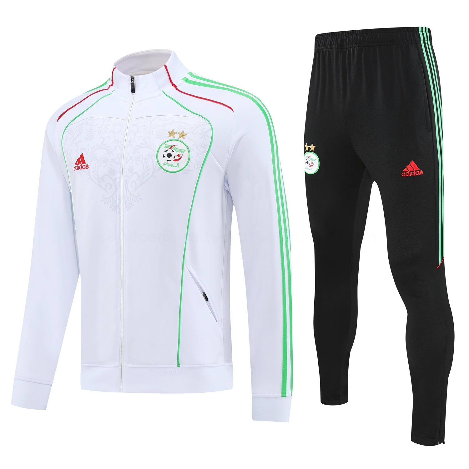 Algeria 2026 Long Sleeve Training Set - White Top and Black Pants - ManixJersey