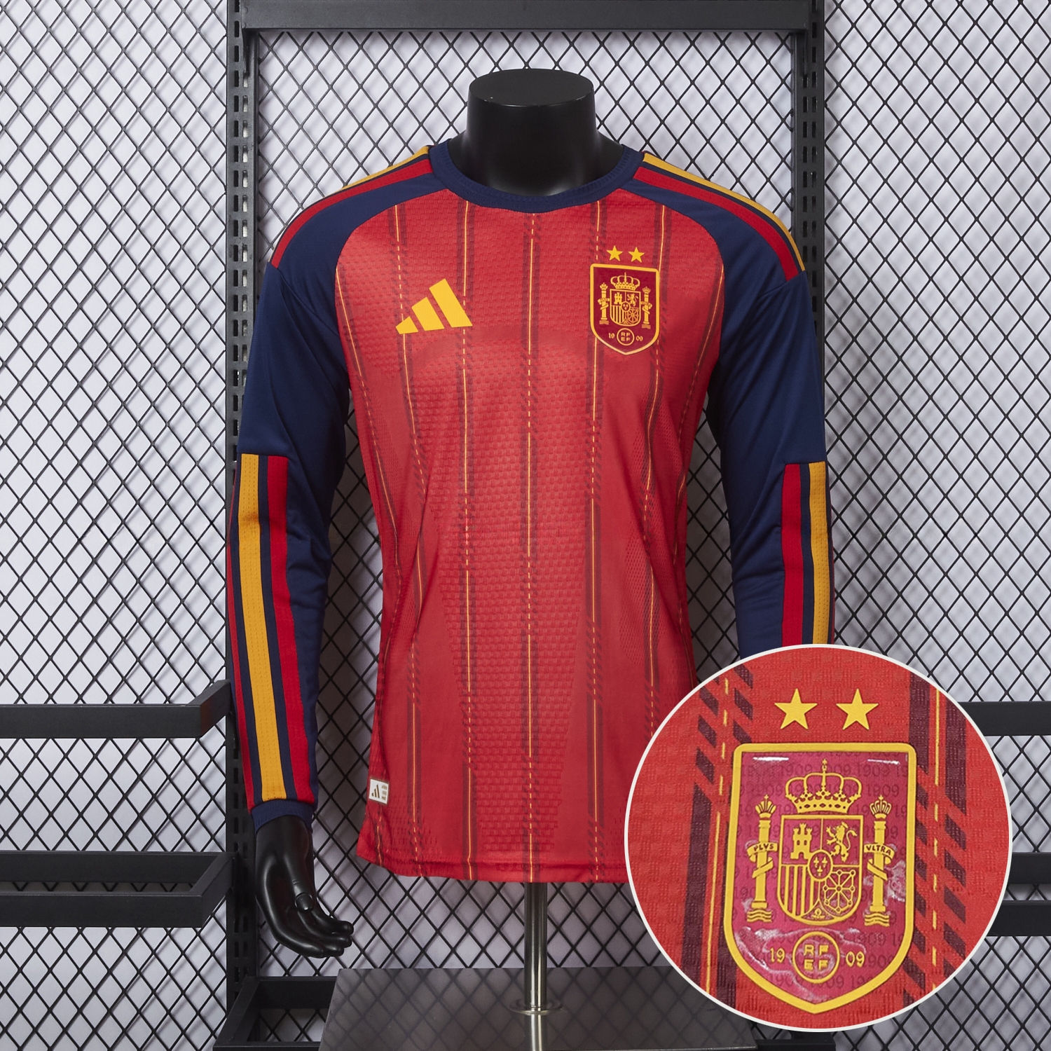 【Two-Crown Star】Spain 2026 Home Long Sleeves Jersey - Player Version - ManixJersey