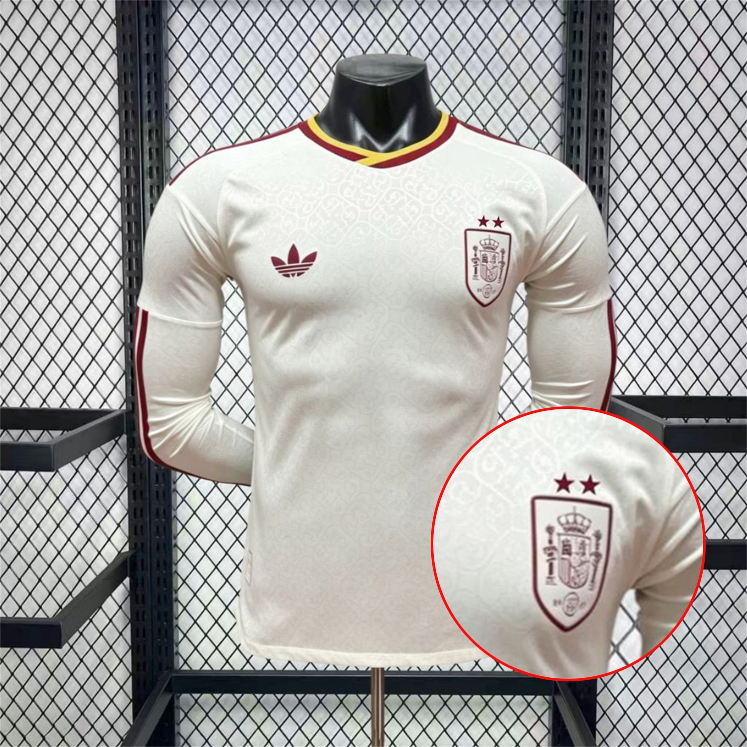 【Two-Crown Star】Spain 2026 Away Long Sleeves Jersey - Player Version - ManixJersey