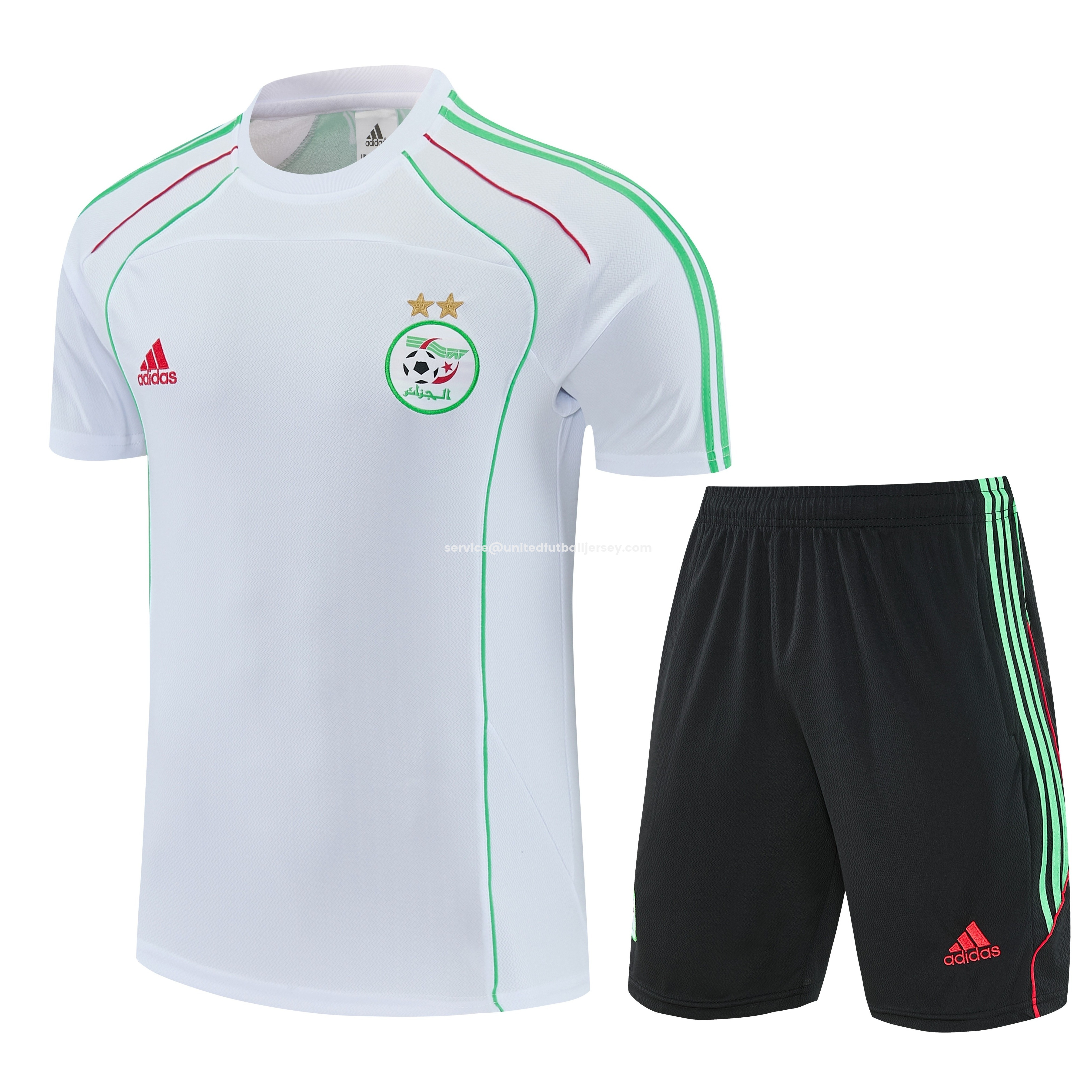 Algeria 2026 Short-Sleeve Training Set - White Top and Black Shorts - ManixJersey