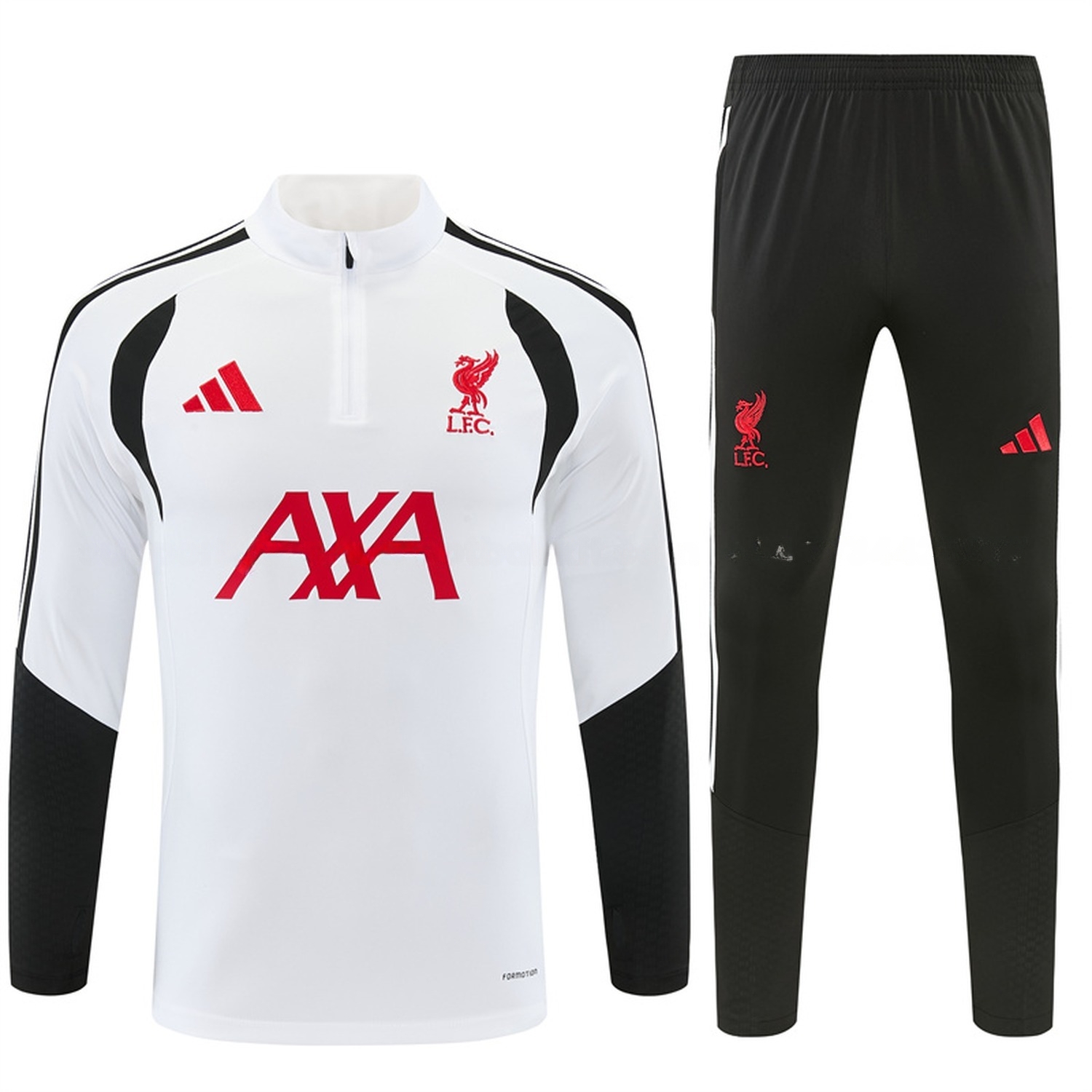 Liver.pool 26-27 Long Sleeve Training Set - White Top & Black Pants - ManixJersey