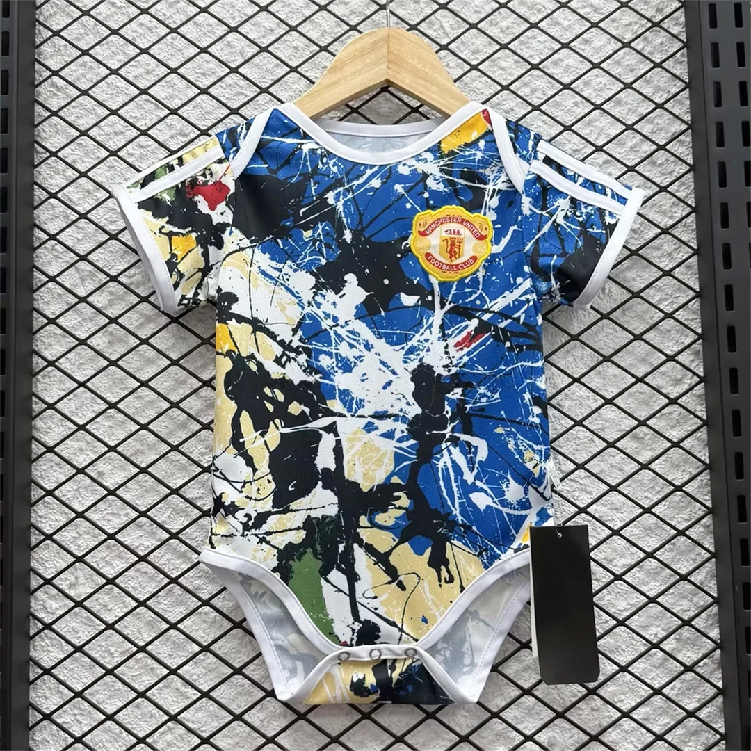 Manchester United 25-26 Stone Roses Special Baby Crawling Suit - ManixJersey