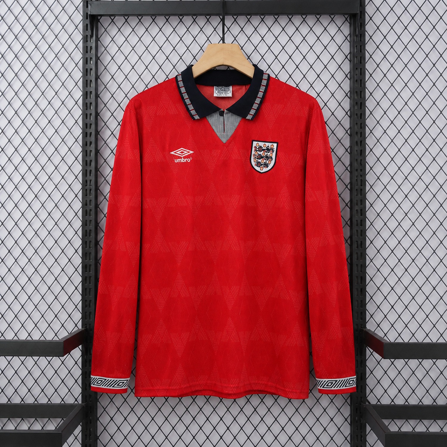 Retro England 1990 Away Long Sleeves Jersey - ManixJersey