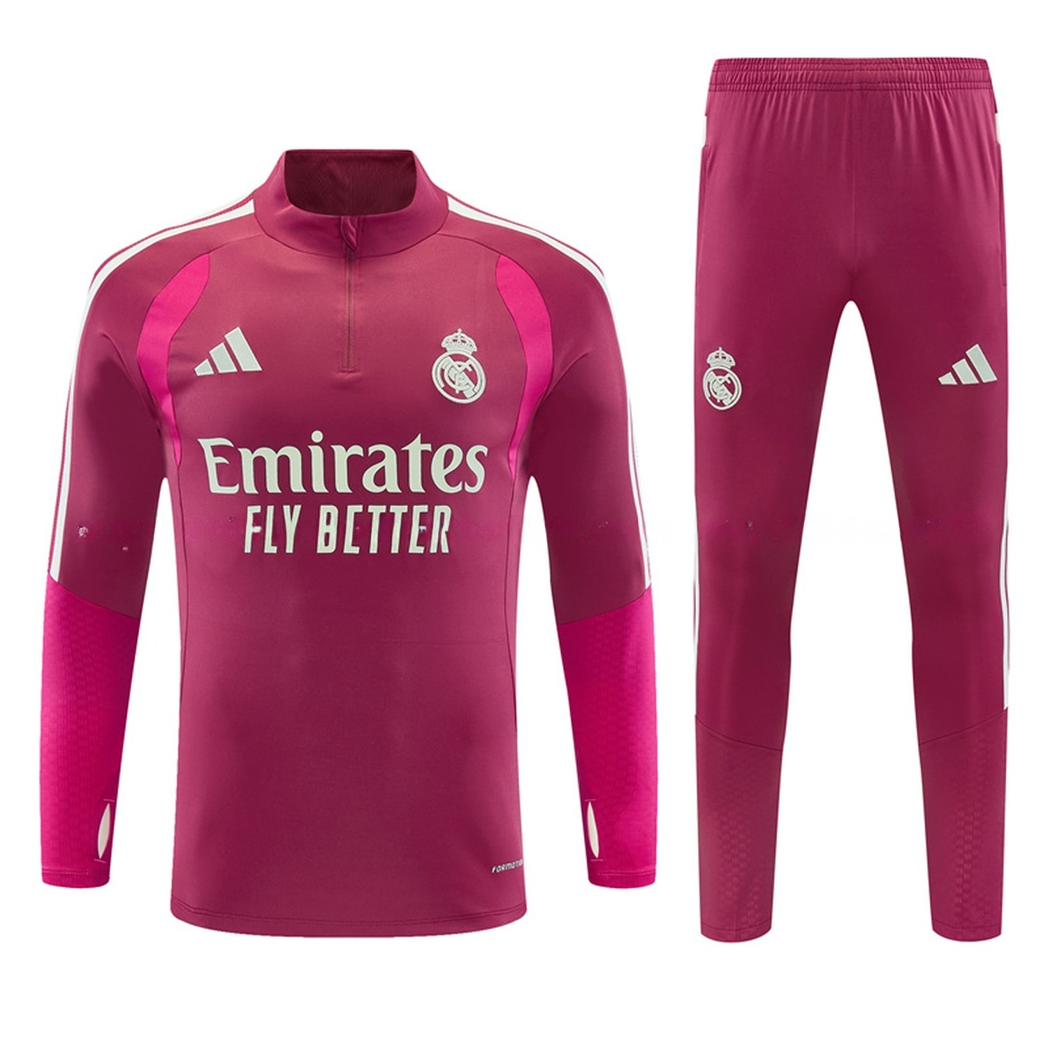 Real Madrid 26-27 Long Sleeve Training Set - Rose Red Top & Rose Red Pants - ManixJersey