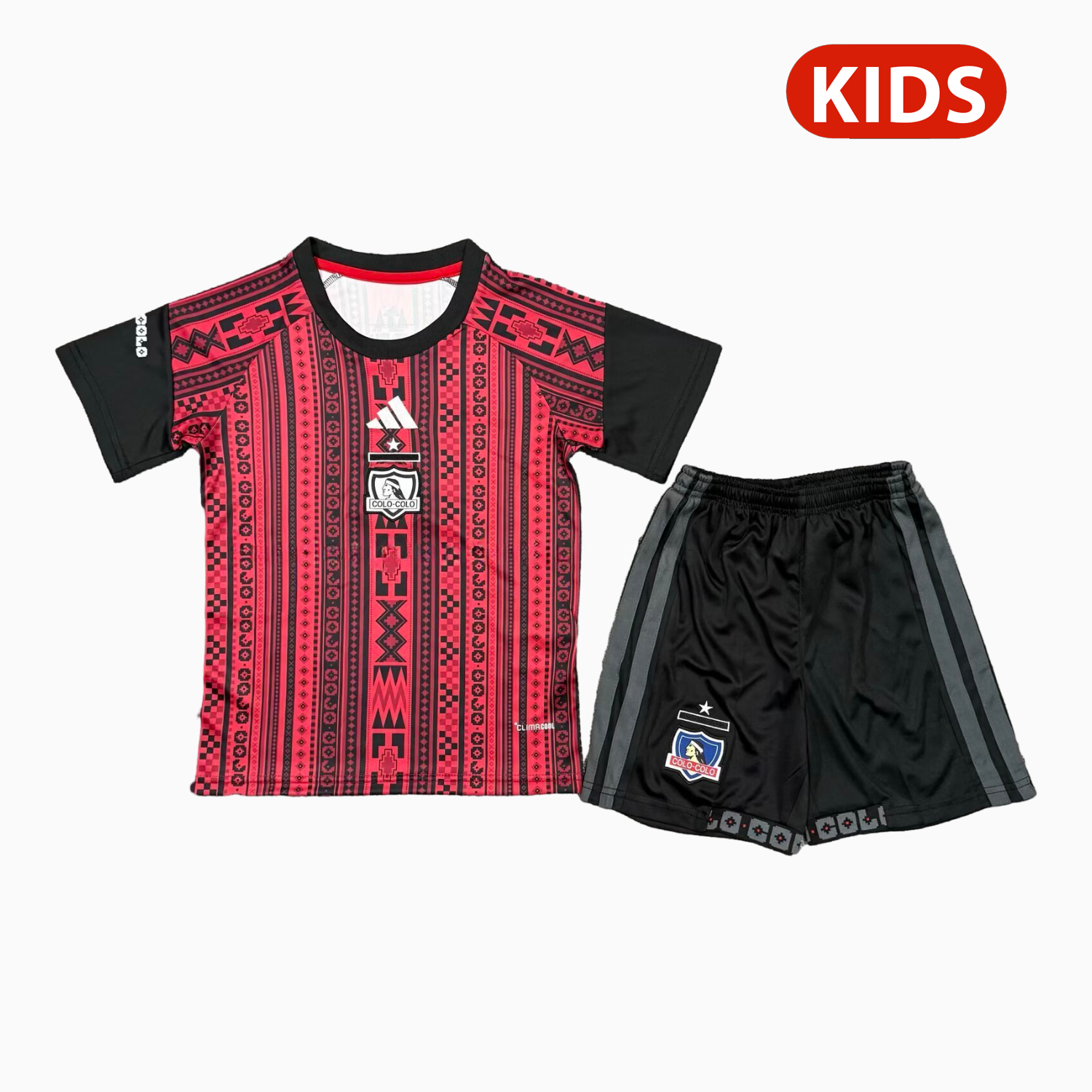 Colo Colo 25-26 Red Pre-Match Kids Kit - ManixJersey