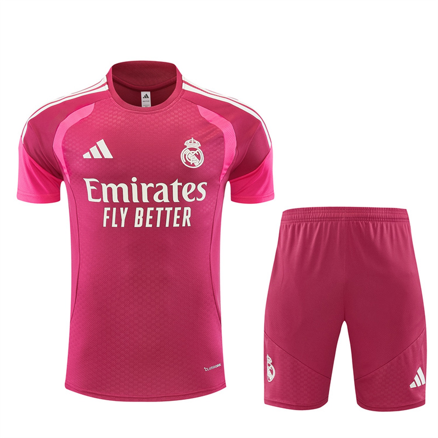 Real Madrid 26-27 Kids Short-Sleeve Training Set - Rose Red Top & Rose Red Shorts - ManixJersey