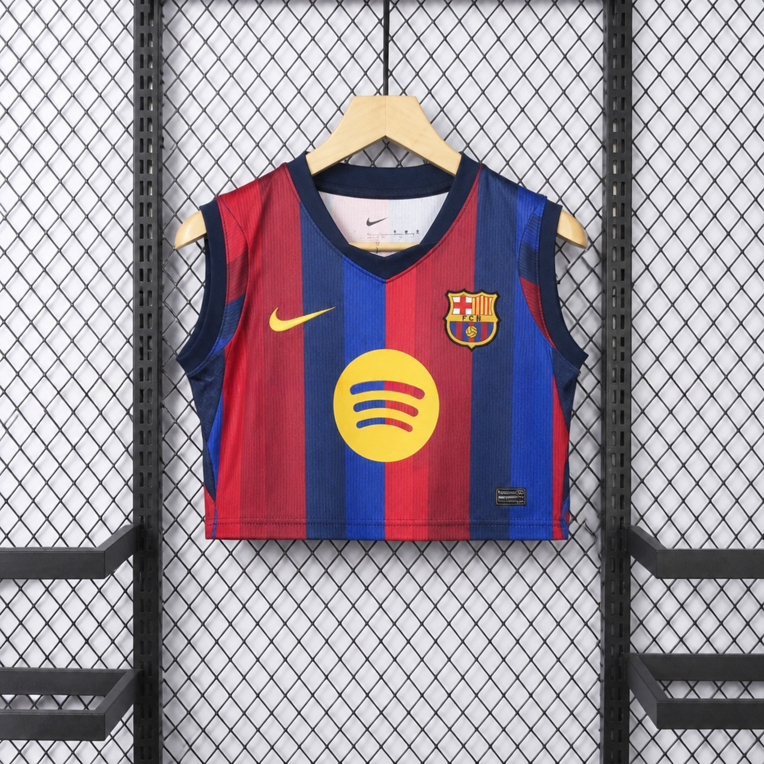 Women's Barcelona 26-27 Home Cropped Sleeveless Jersey - Fans Version - ManixJersey