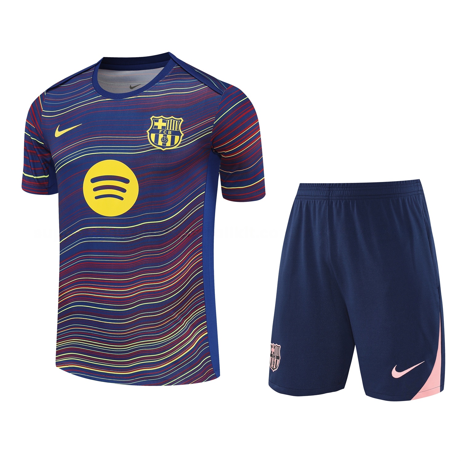 Barcelona 25-26 Short-Sleeve Training Set - Colors Top & Dark Blue Pants - ManixJersey