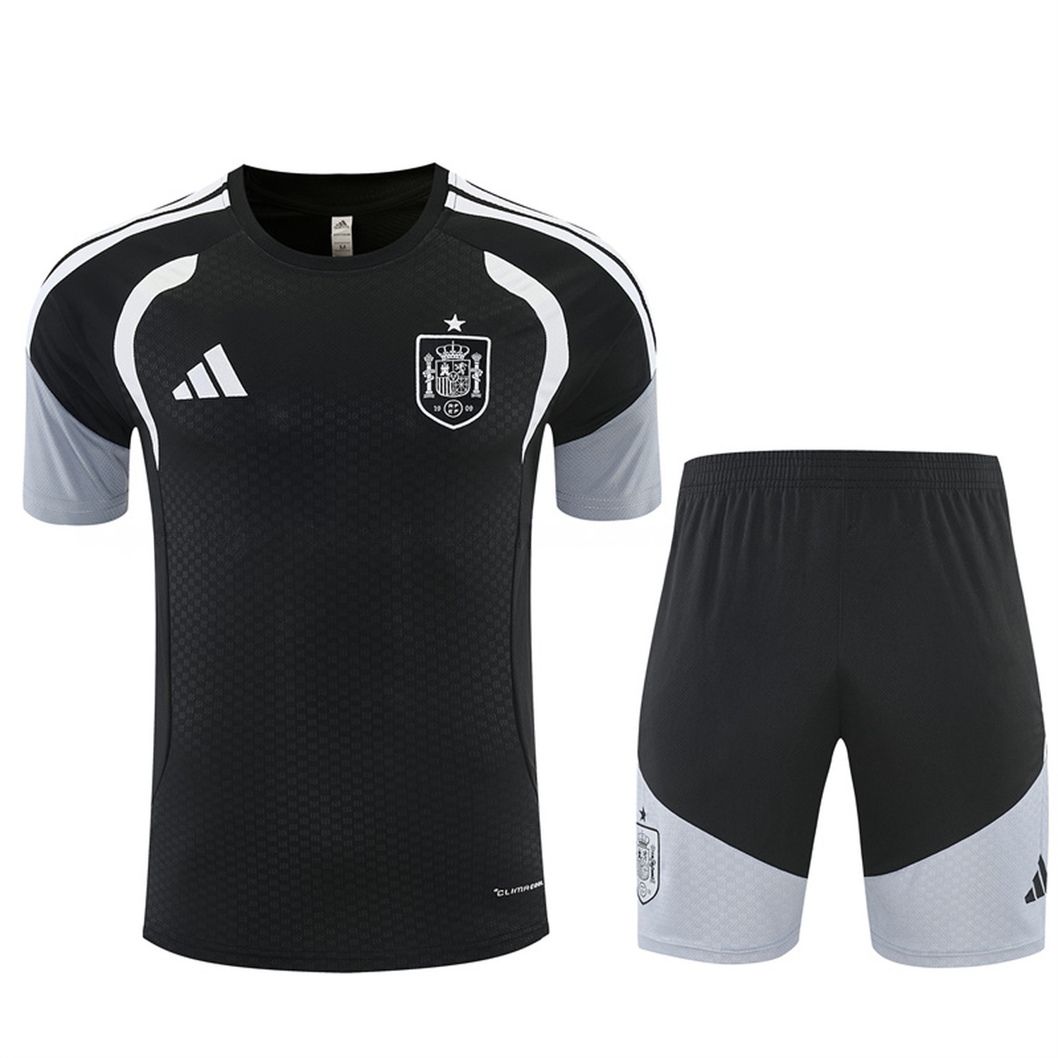 Spain 2026 Short-Sleeve Training Set - Black Top & Black Shorts - ManixJersey