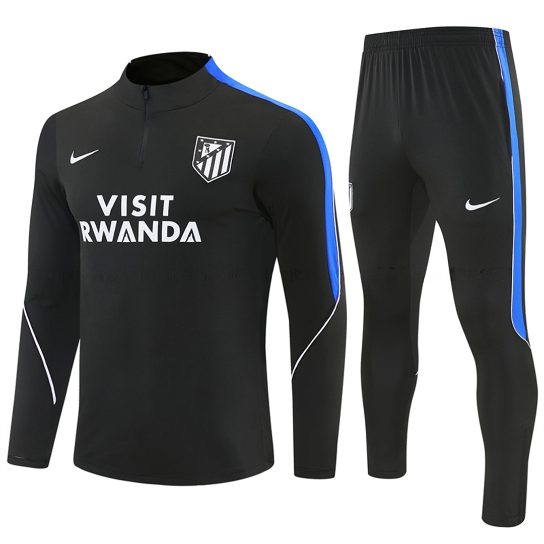 Atletico Madrid 26-27 Long Sleeve Training Set - Black Top & Black Pants - ManixJersey