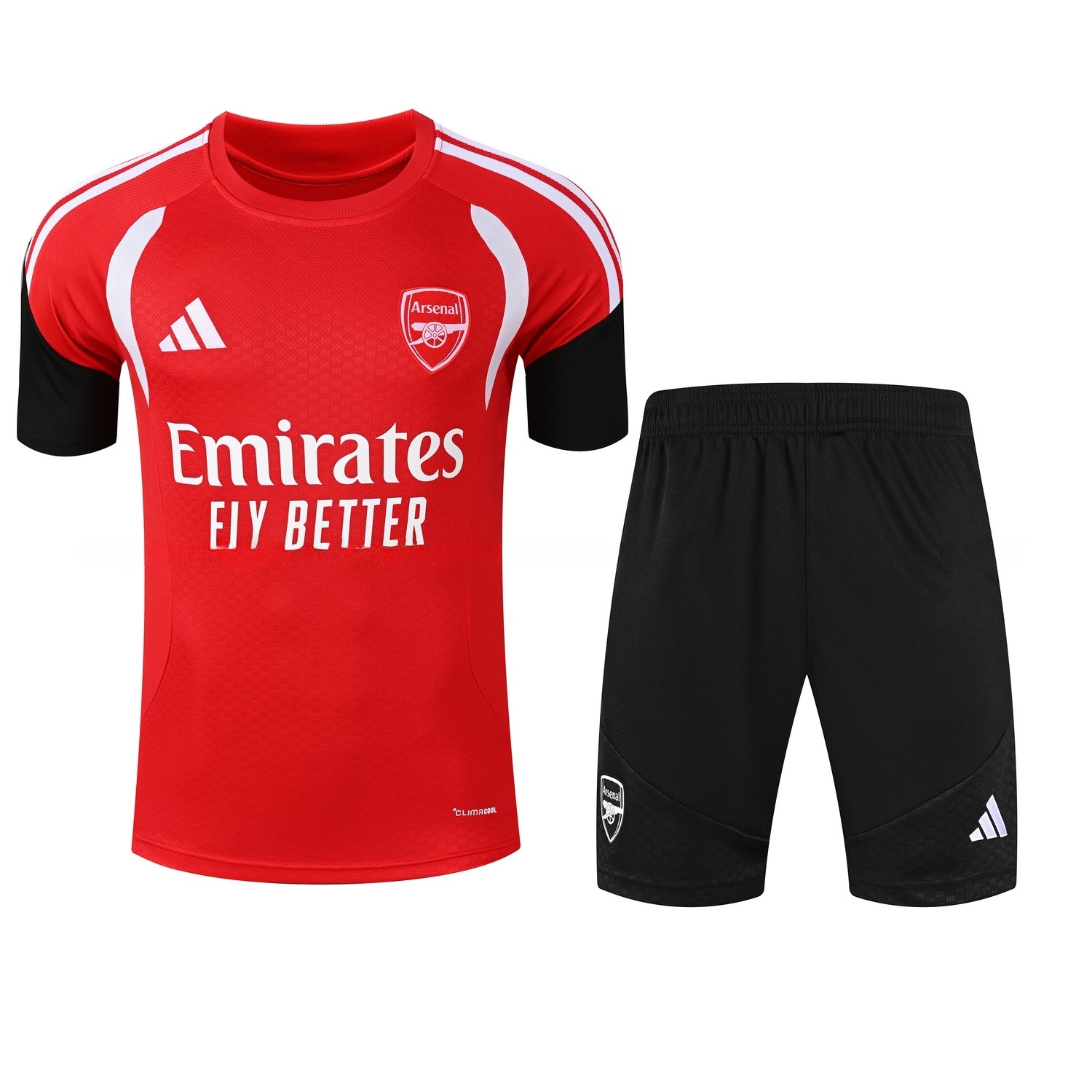 Arsenal 26-27 Short-Sleeve Training Set - Red Top & Black Shorts - ManixJersey