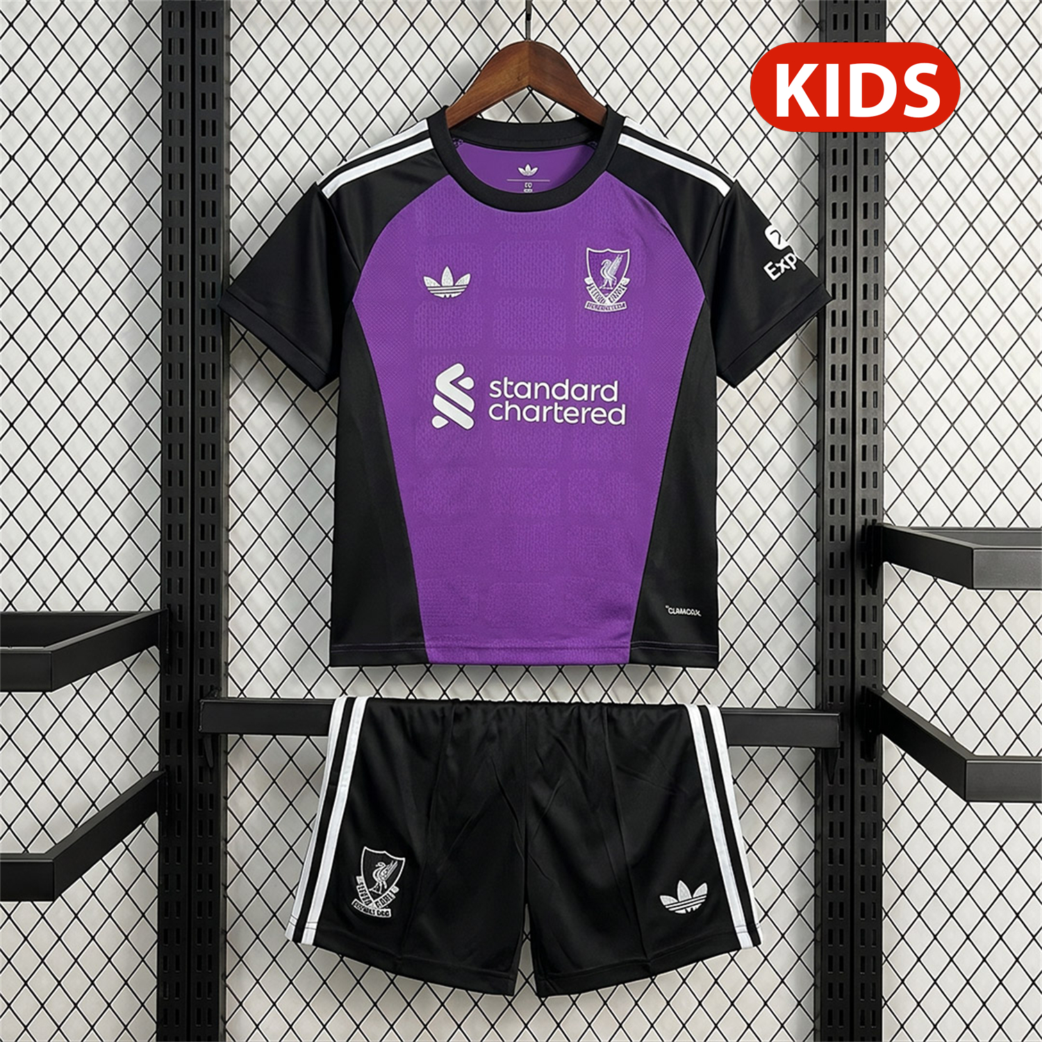 Liver.pool 26-27 Purple Black Goalkeeper Kids Kit - ManixJersey