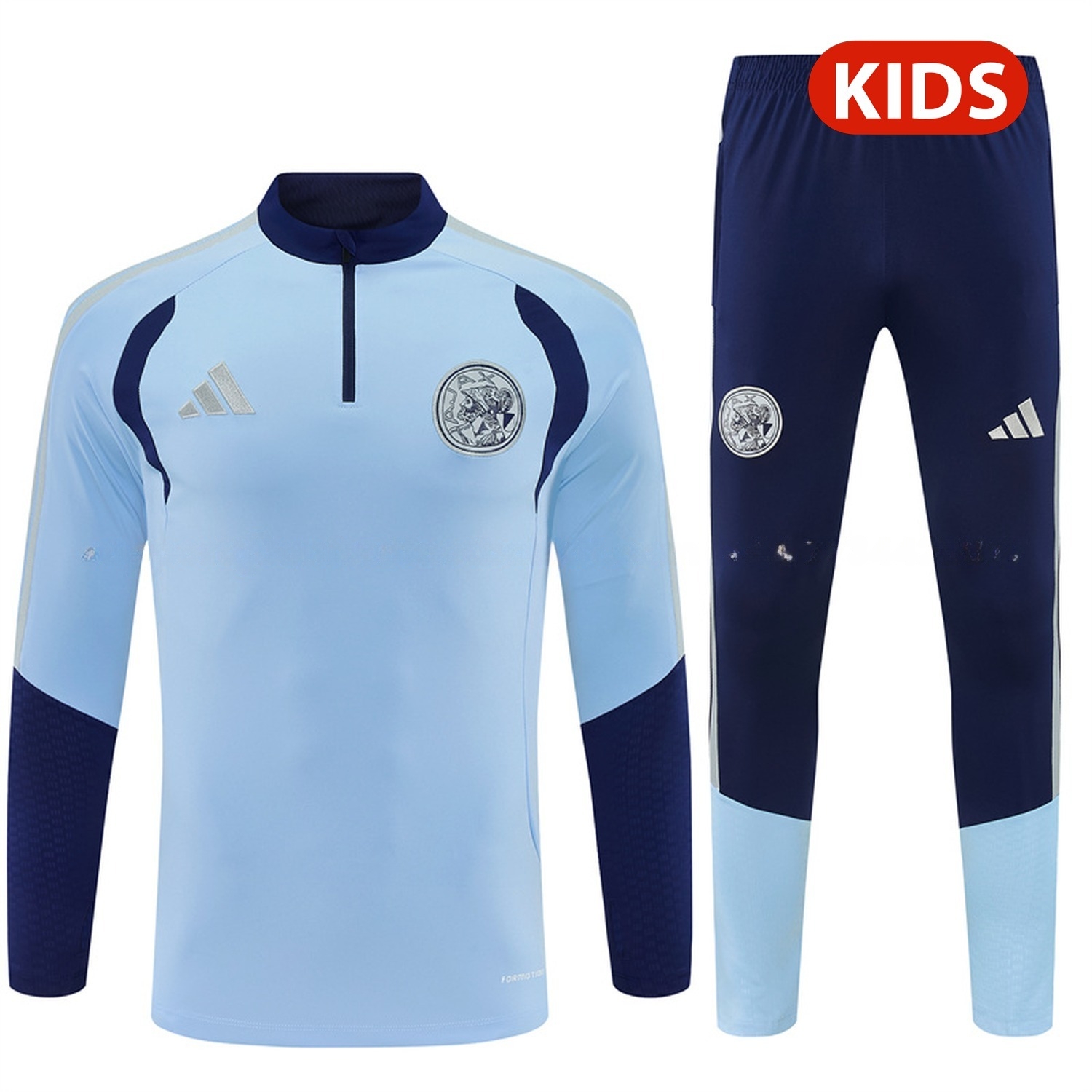 Ajax 26-27 Kids Long Sleeve Training Set - Light Blue Top & Deep Blue Pants - ManixJersey