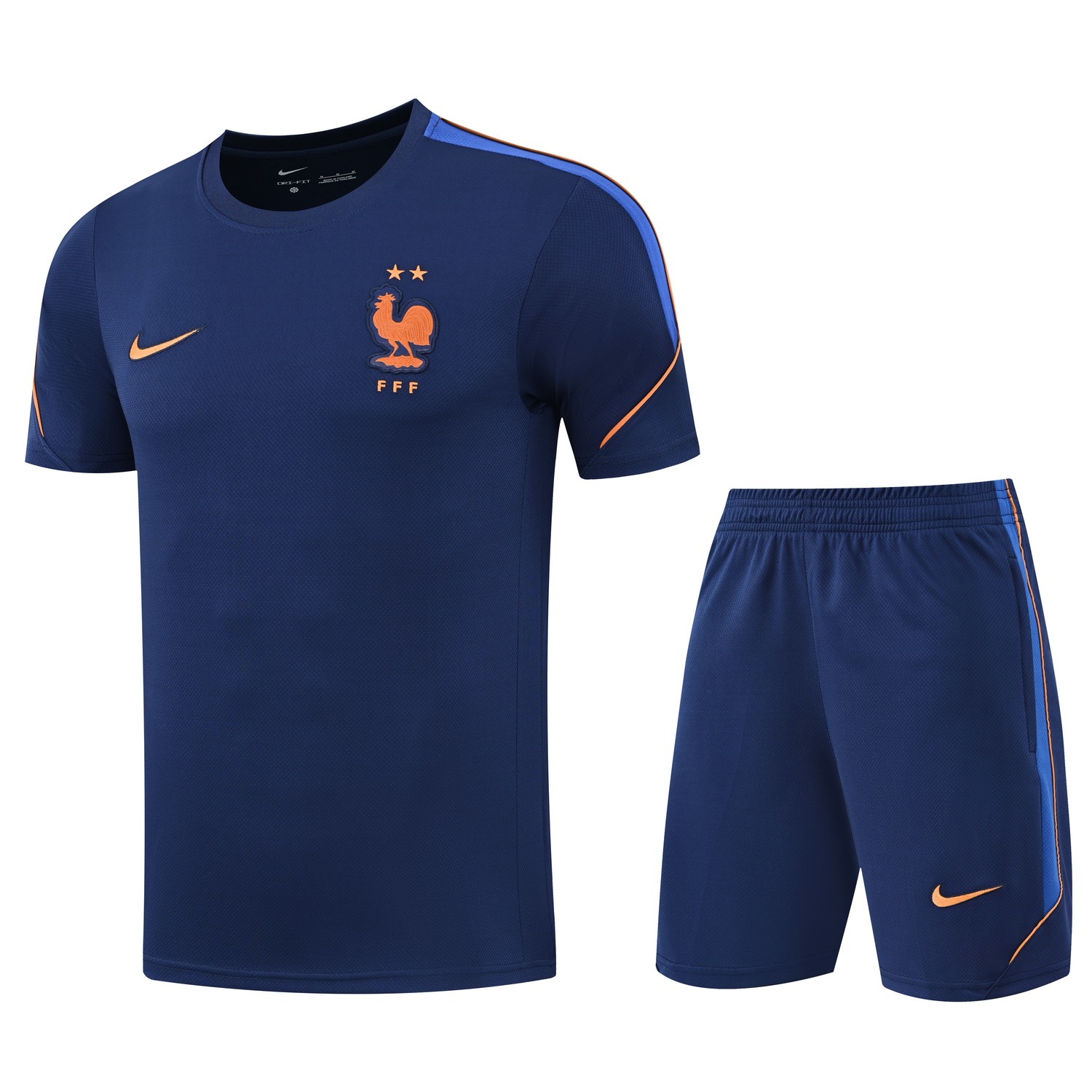 France 2026 Short-Sleeve Training Set - Deep Blue Top & Deep Blue Shorts - ManixJersey