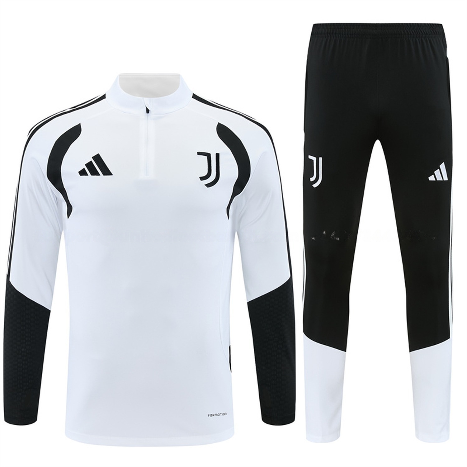 Juventus 26-27 Long Sleeve Training Set - White Top & Black Pants - ManixJersey