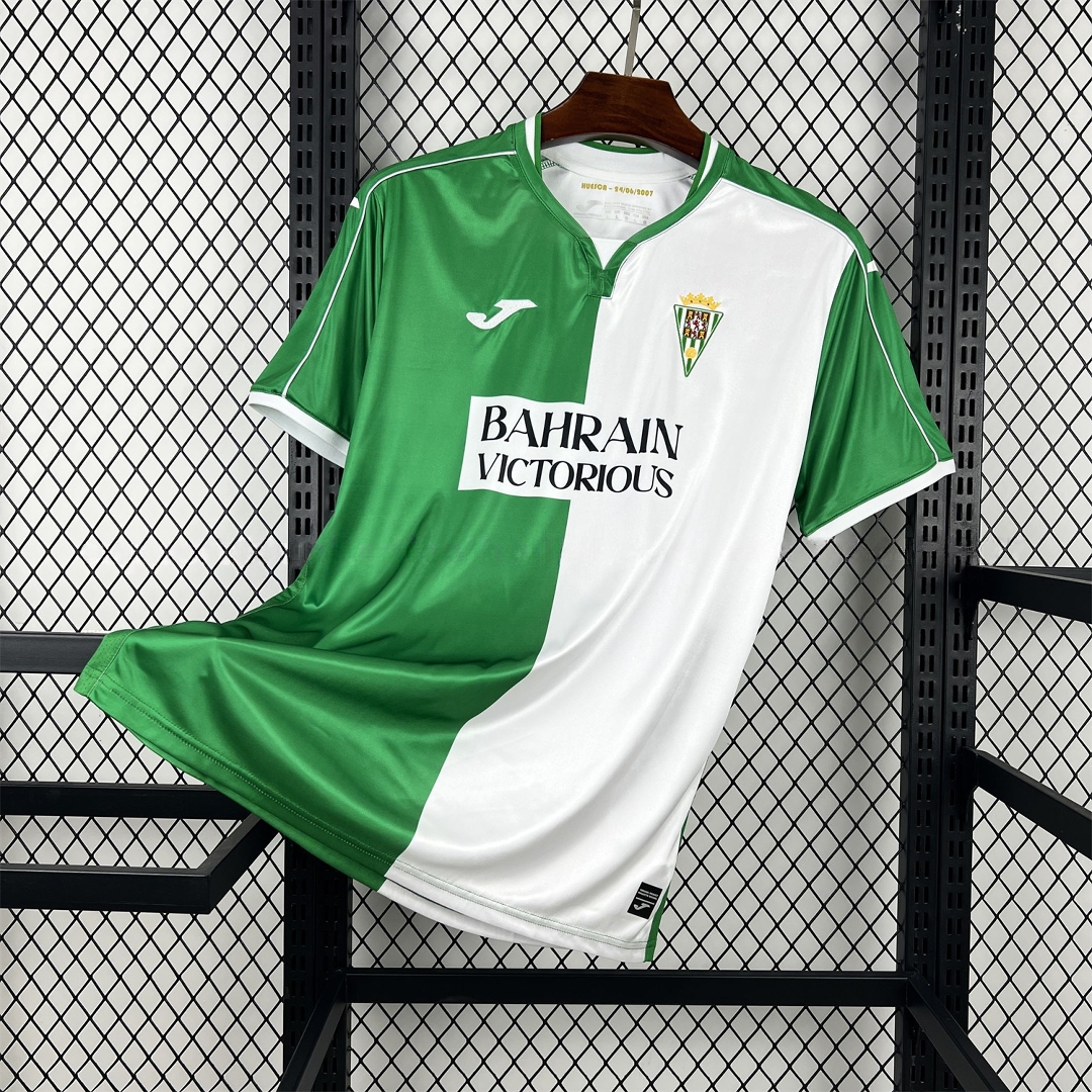 Cordoba 25-26 Retro Style Green And White Half Jersey - Fans Version - ManixJersey