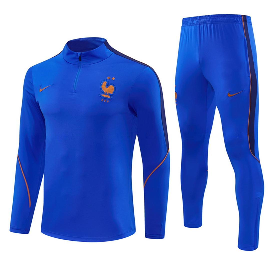 France 2026 Long Sleeve Training Set - Royal Blue Top & Pants - ManixJersey