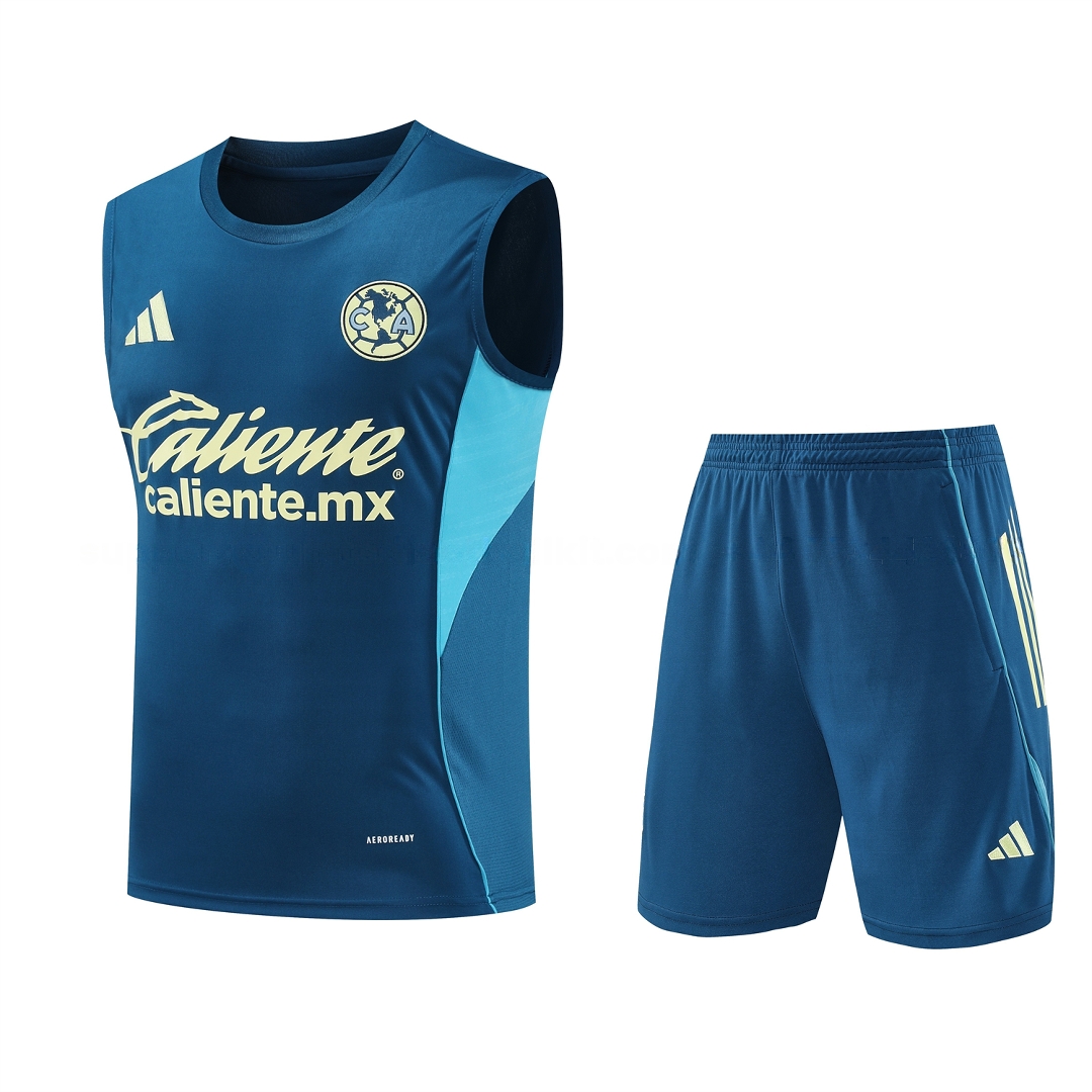 Club América 25-26 Short-Sleeve Training Set - Royal Blue With Light Blue Accents Top & Pants - ManixJersey