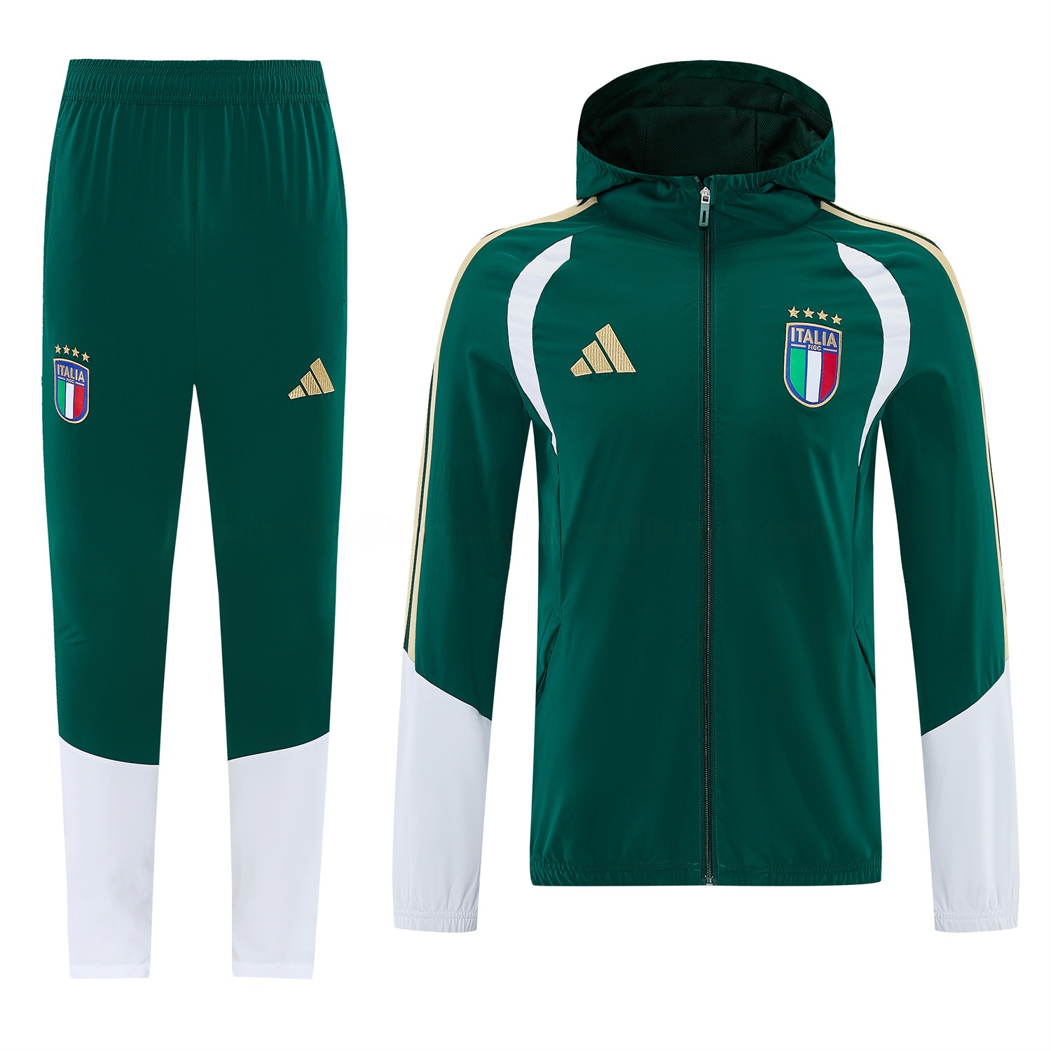 Italy 2026 Hooded Windbreaker Training Set - Green Top & Pants - ManixJersey