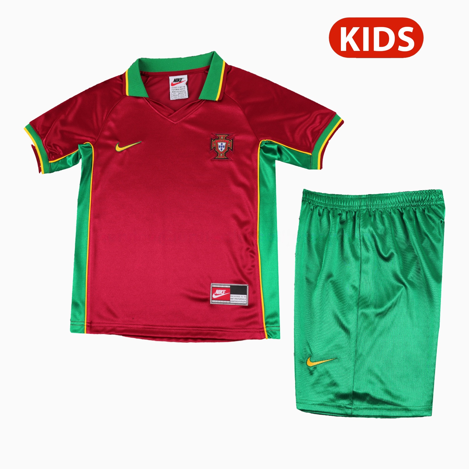 Retro Portugal 1998 Home Kids Kit - ManixJersey