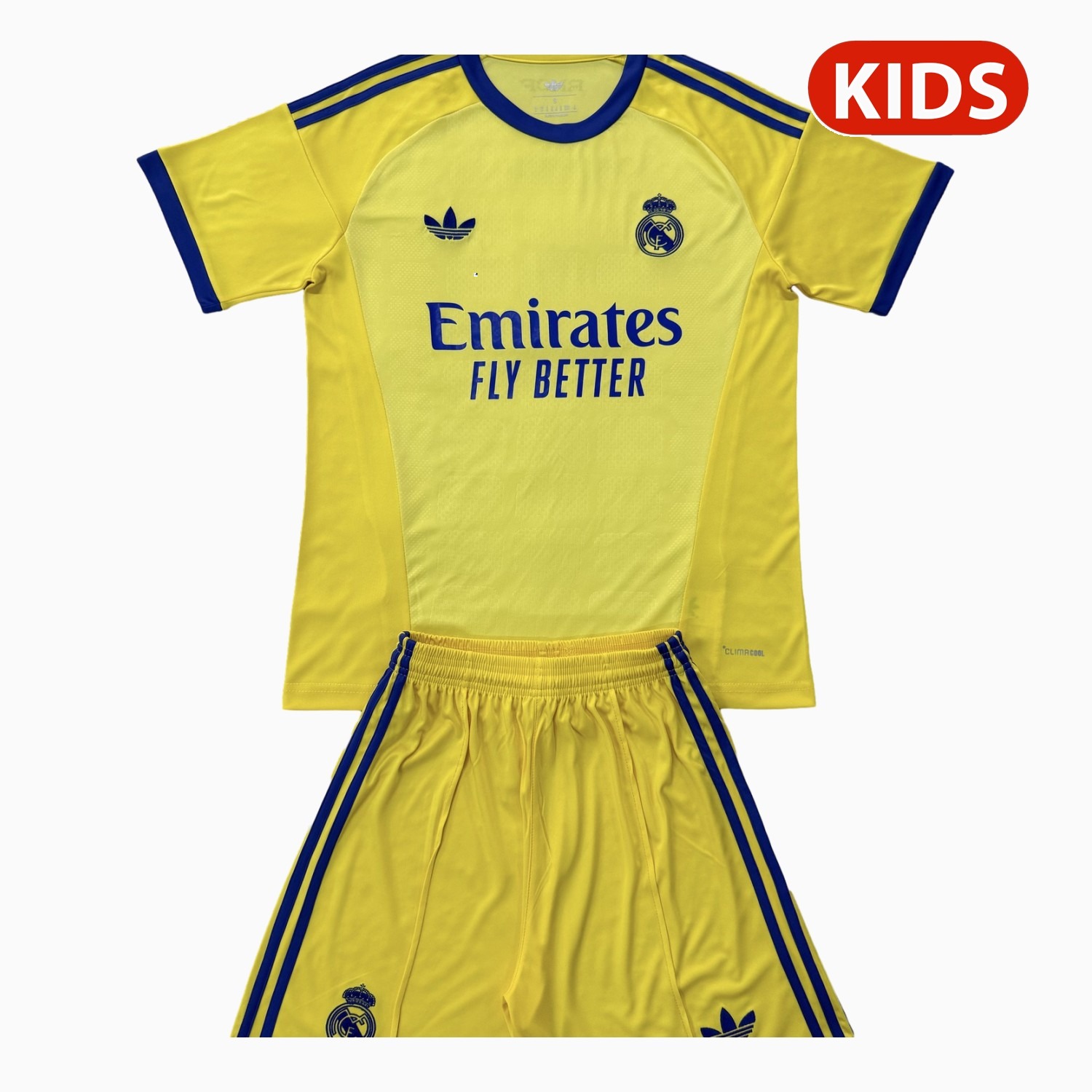 Real Madrid 26-27 Yellow Goalkeeper Kids Kit - ManixJersey