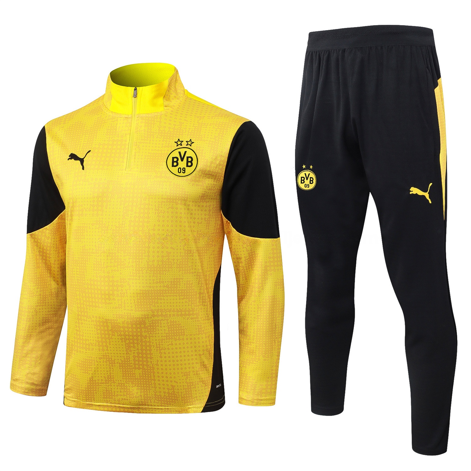 Dortmund 25-26 Jacket Training Tracksuit - Yellow top & Black Pants - ManixJersey