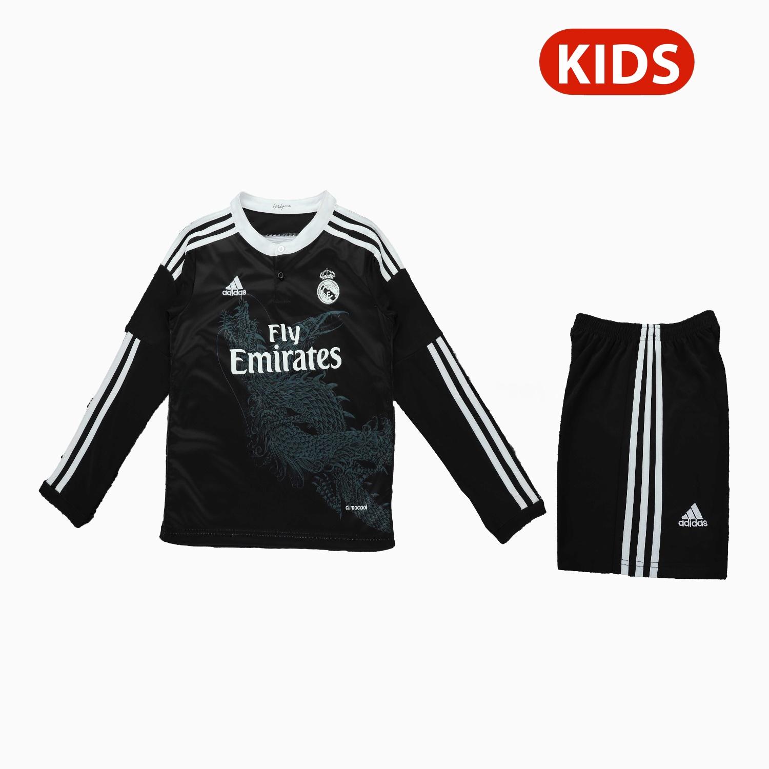 Retro Real Madrid 2014-15 Third Long Sleeves Kids Kit - ManixJersey