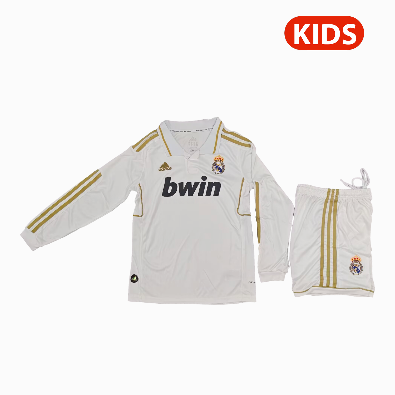 Retro Real Madrid 2011-12 Home Long Sleeves Kids Kit - ManixJersey
