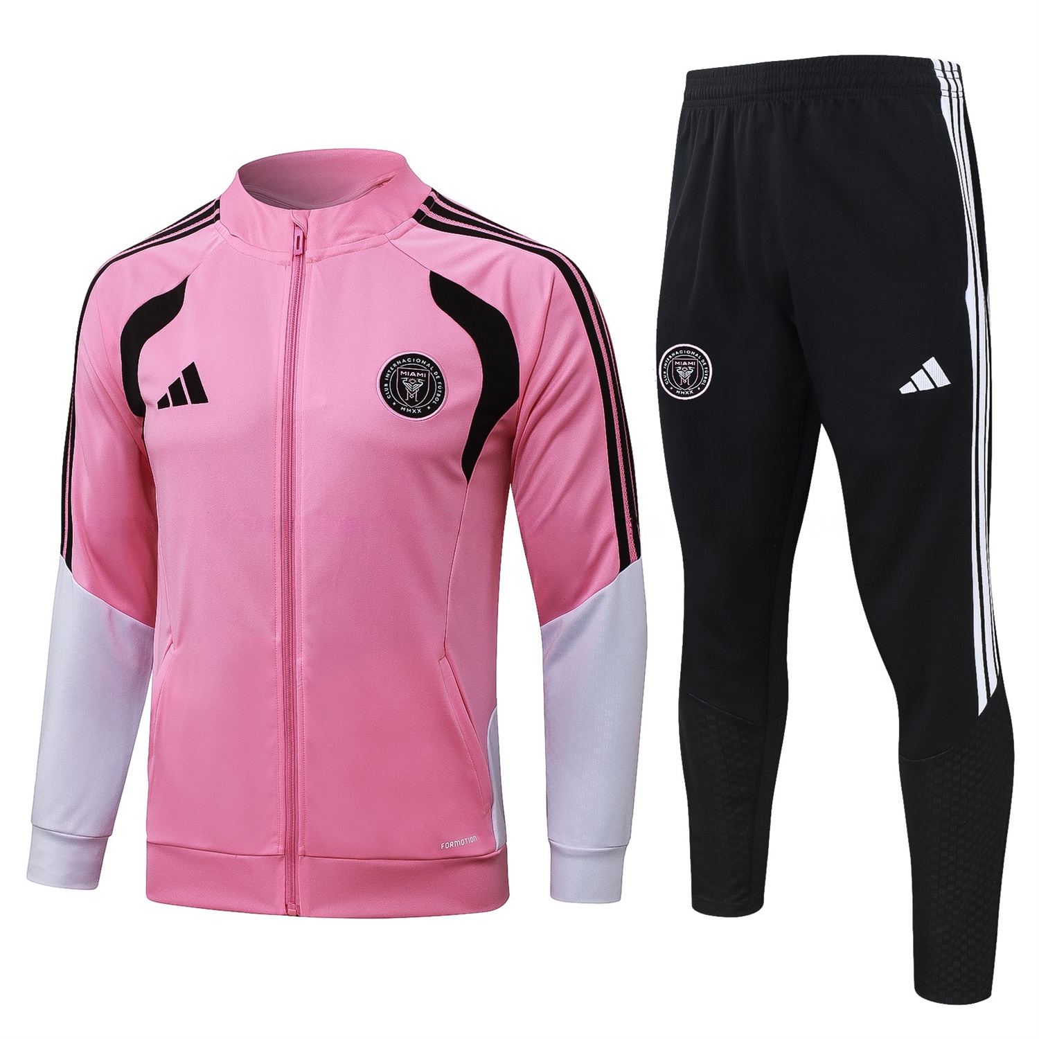 INT M.A.M 26-27 Jacket Training Tracksuit - Pink Top and Black Pants - ManixJersey