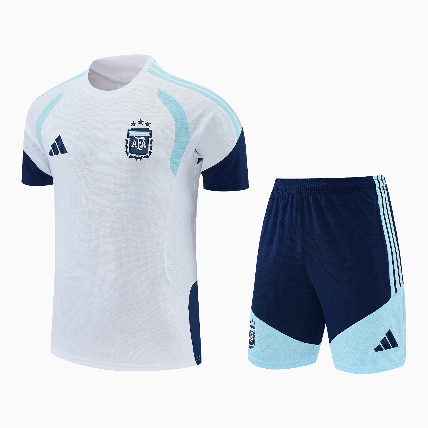 Argentina 2026 Short-Sleeve Training Set - White Top and Dark Blue Shorts - ManixJersey