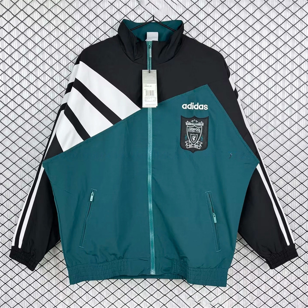 Retro Liver.pool 1995-96 Green And Black Windbreaker - ManixJersey