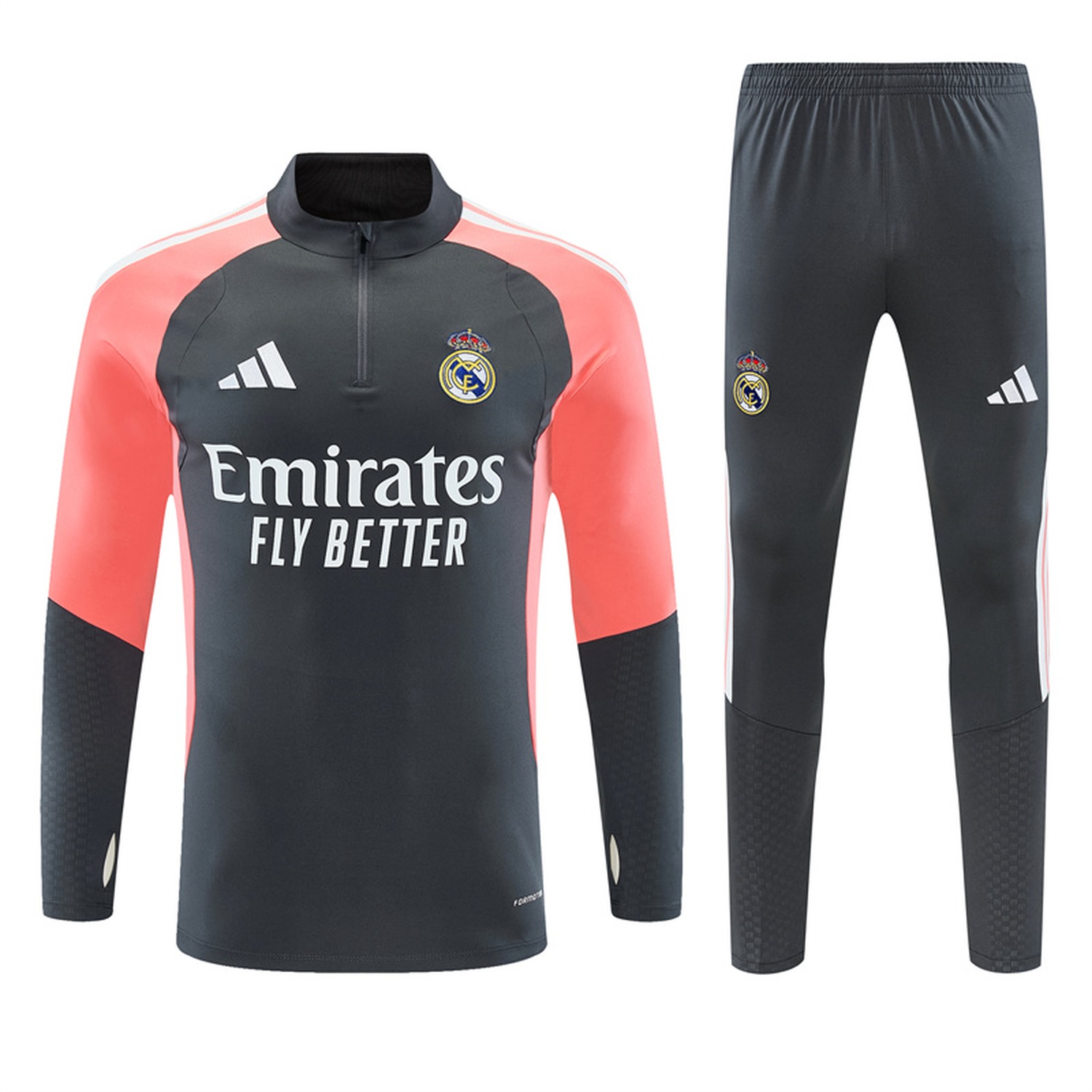 Real Madrid 26-27 Long Sleeve Training Set - Deep Grey Top & Deep Grey Pants - ManixJersey