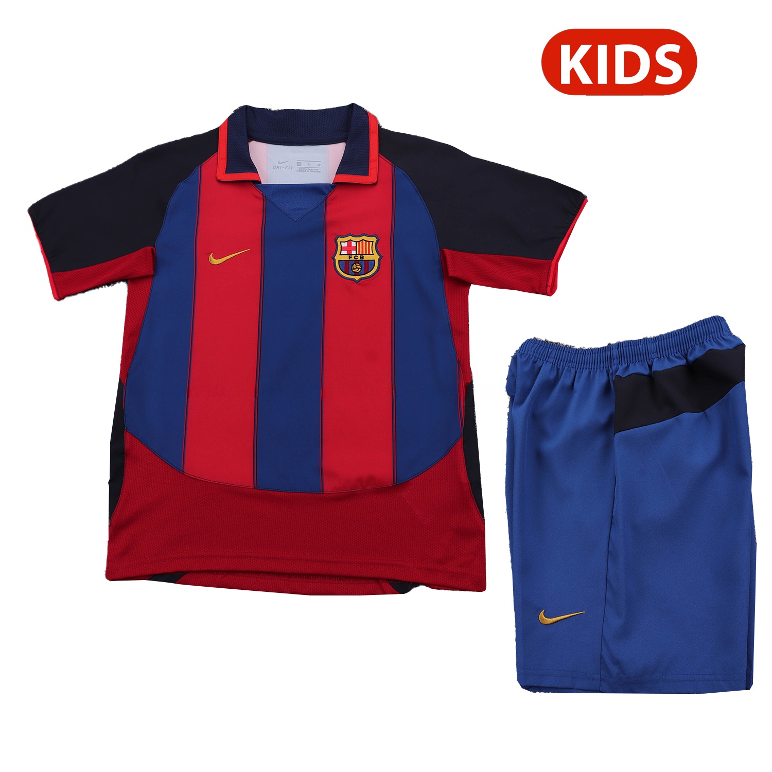 Retro Barcelona 2003-04 Home Kids Kit - ManixJersey