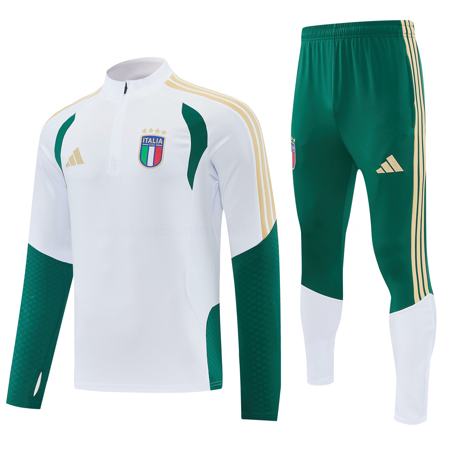 Italy 2026 Long Sleeve Training Set - White Top & Green Pants - ManixJersey