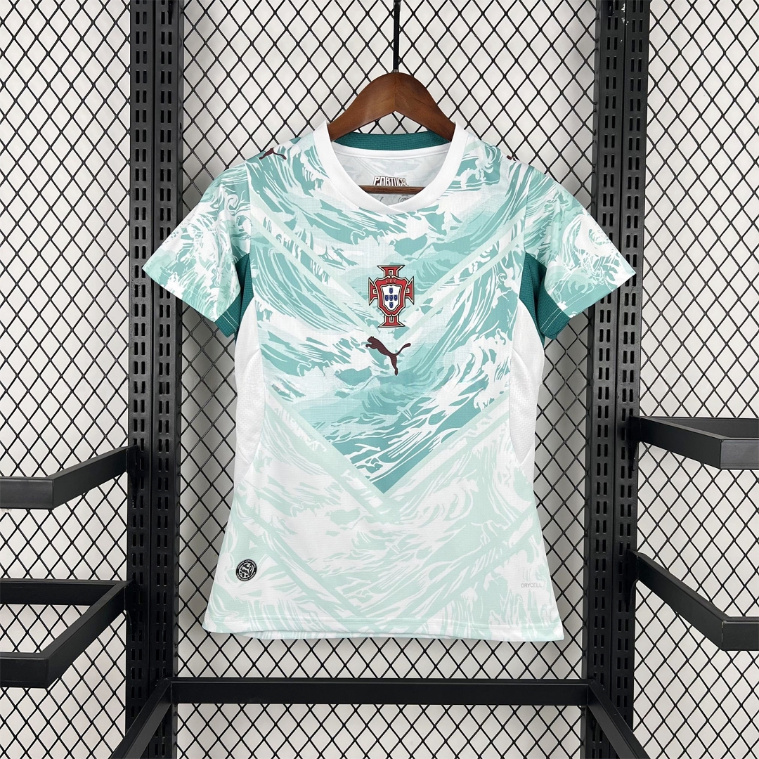 Women's Portugal 2026 Away White And Cyan Jersey - ManixJersey