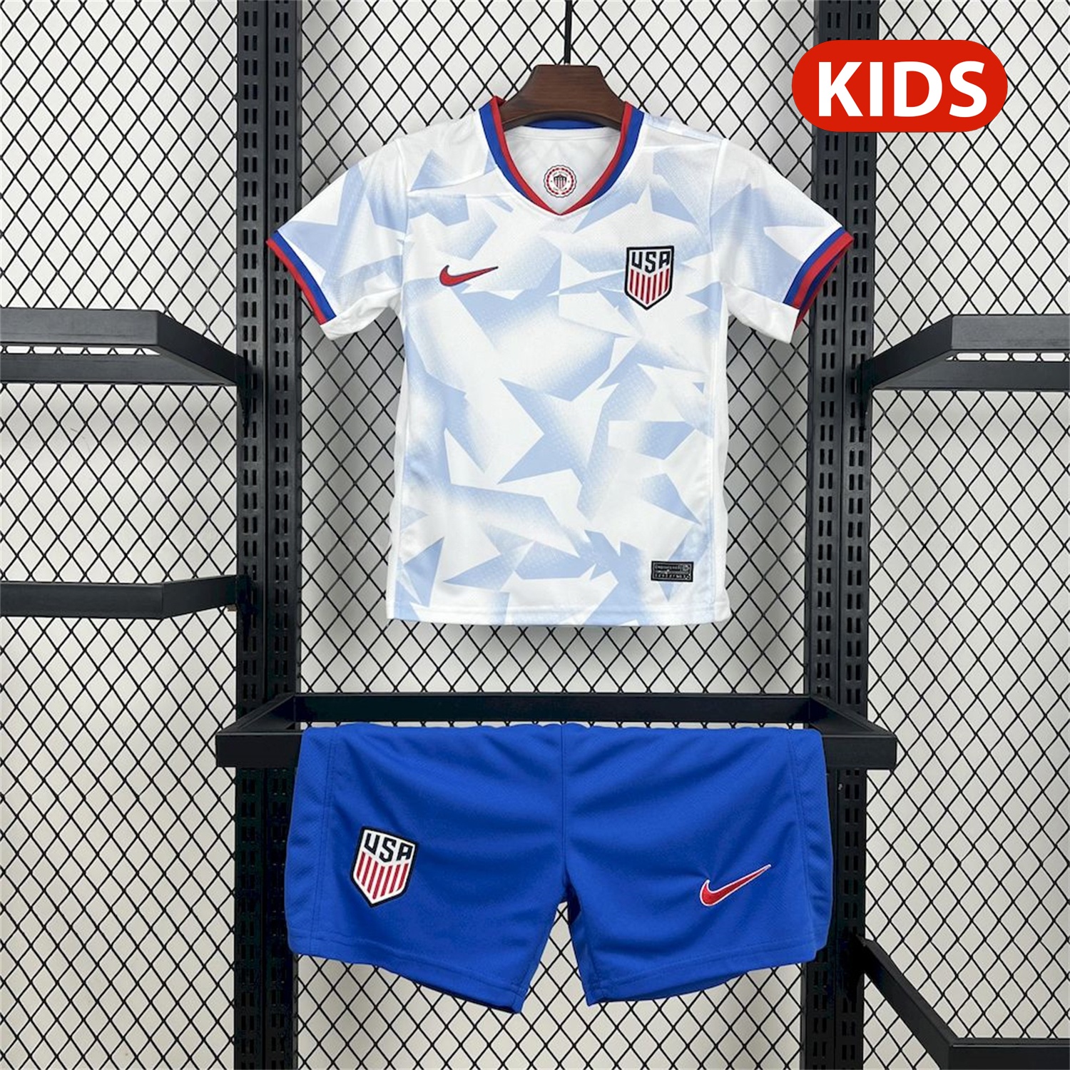 United States USA 25-26 Home White Kids Kit - ManixJersey