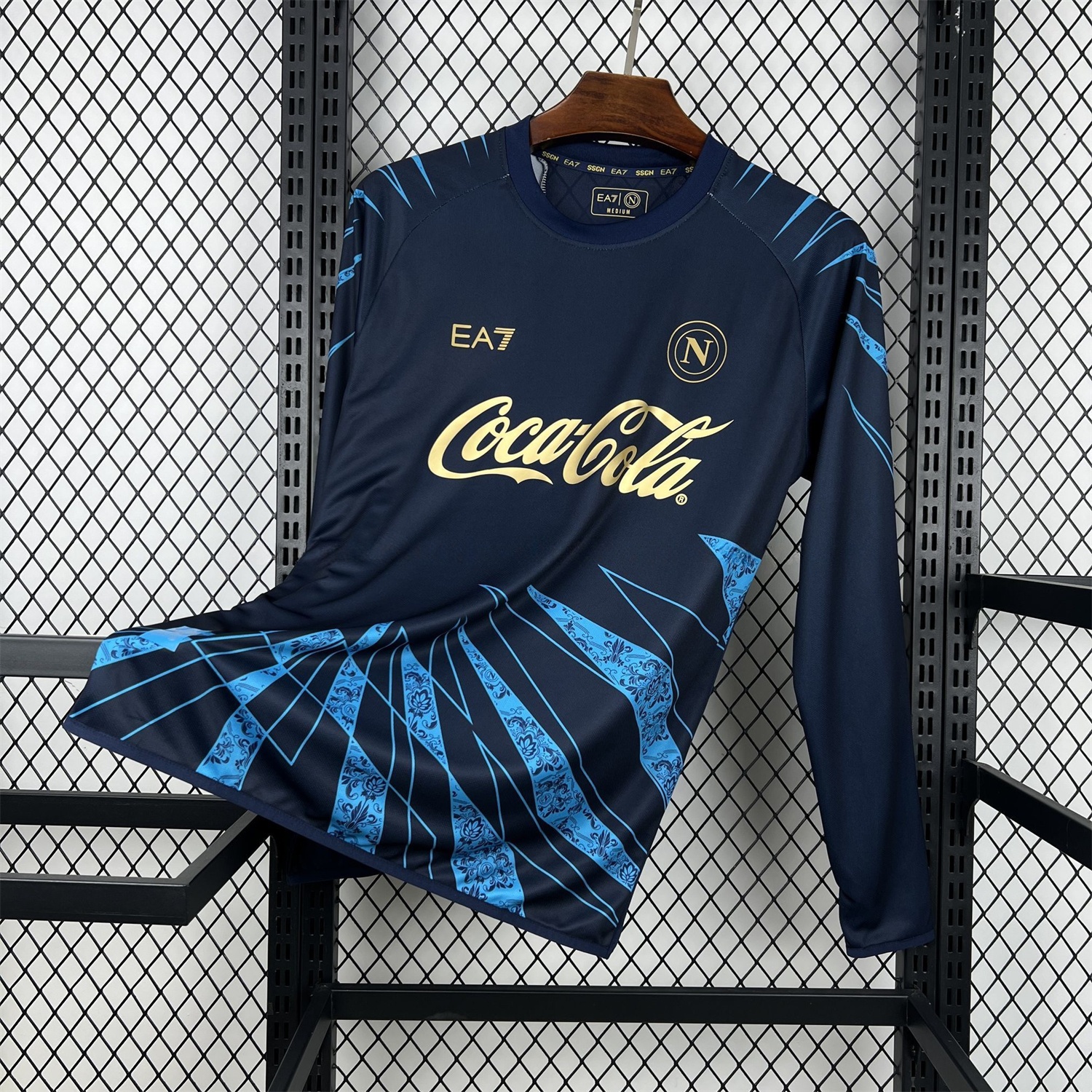 Napoli 25-26 CocaCola Dark Blue Special Long Sleeves Jersey - Fans Version - ManixJersey