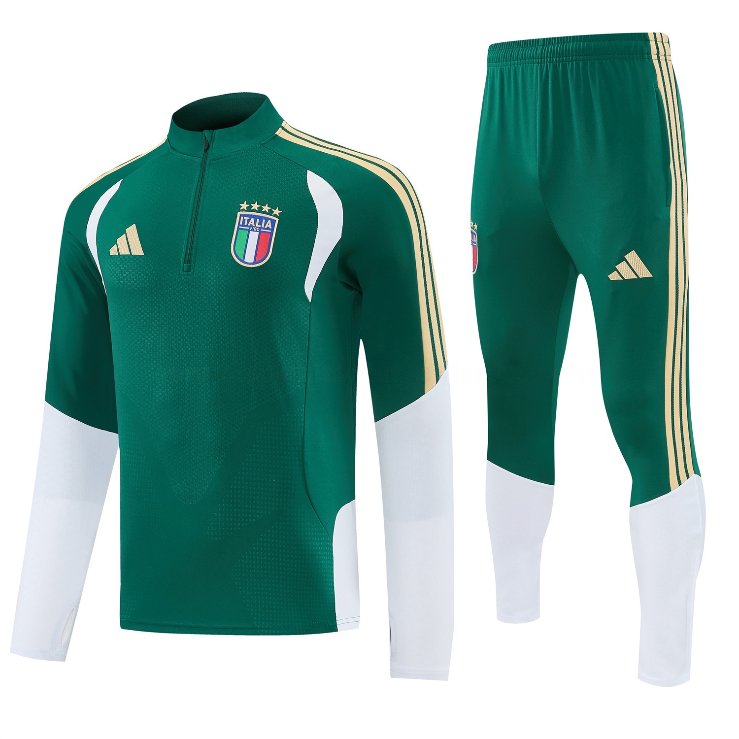 Italy 2026 Long Sleeve Training Set - Green With White Top & Pants - ManixJersey