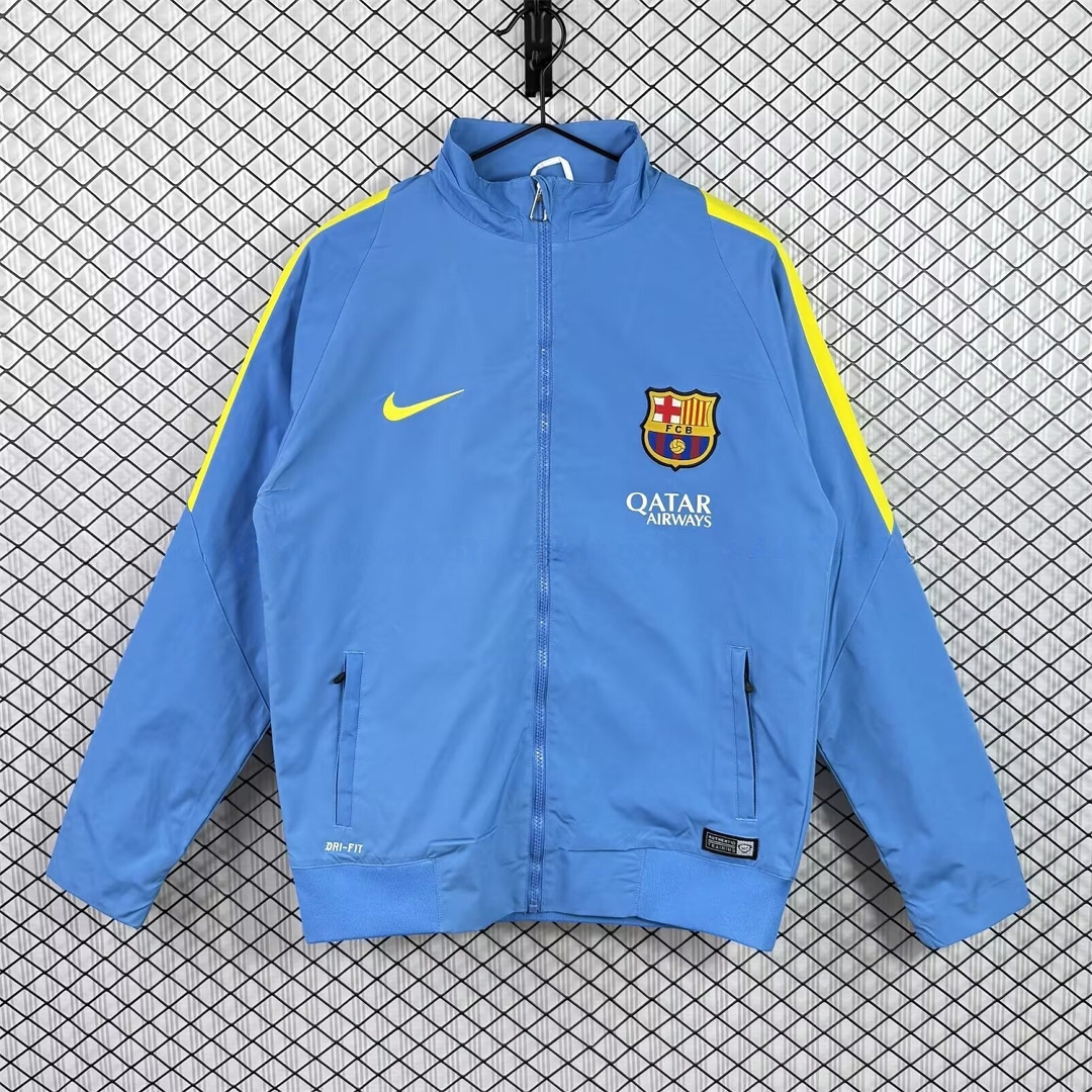 Retro Barcelona 2015-16 Windbreaker Jacket - Blue - ManixJersey