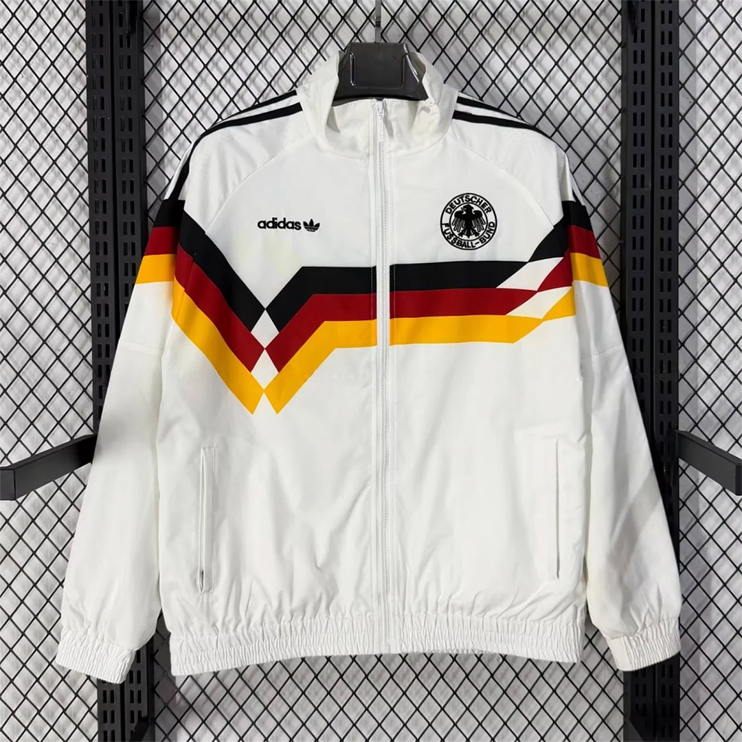 Germany 2026 Windbreaker Jacket - White With Classic Stripes - ManixJersey