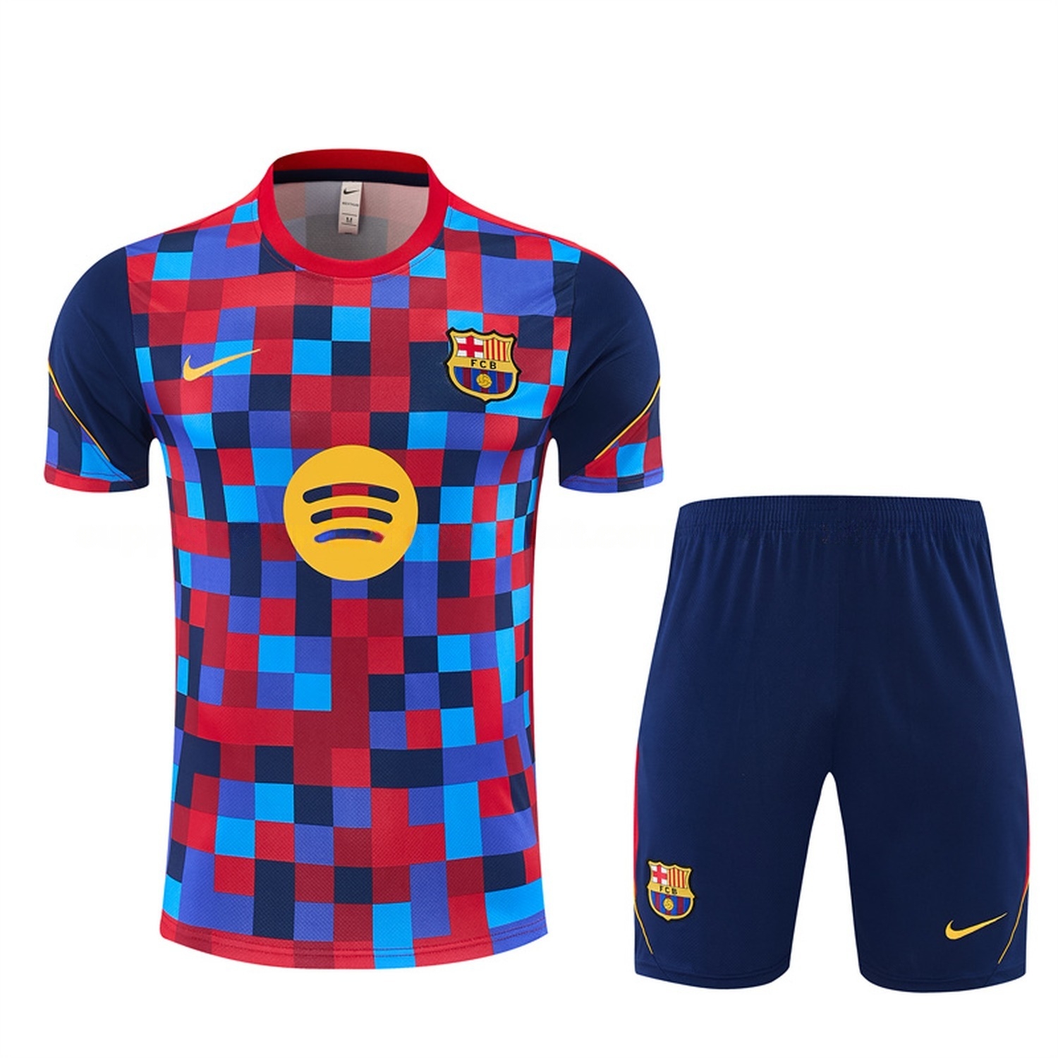 Barcelona 26-27 Camouflage Short-Sleeve Training Set - Camouflage Top & Deep Blue Shorts - ManixJersey