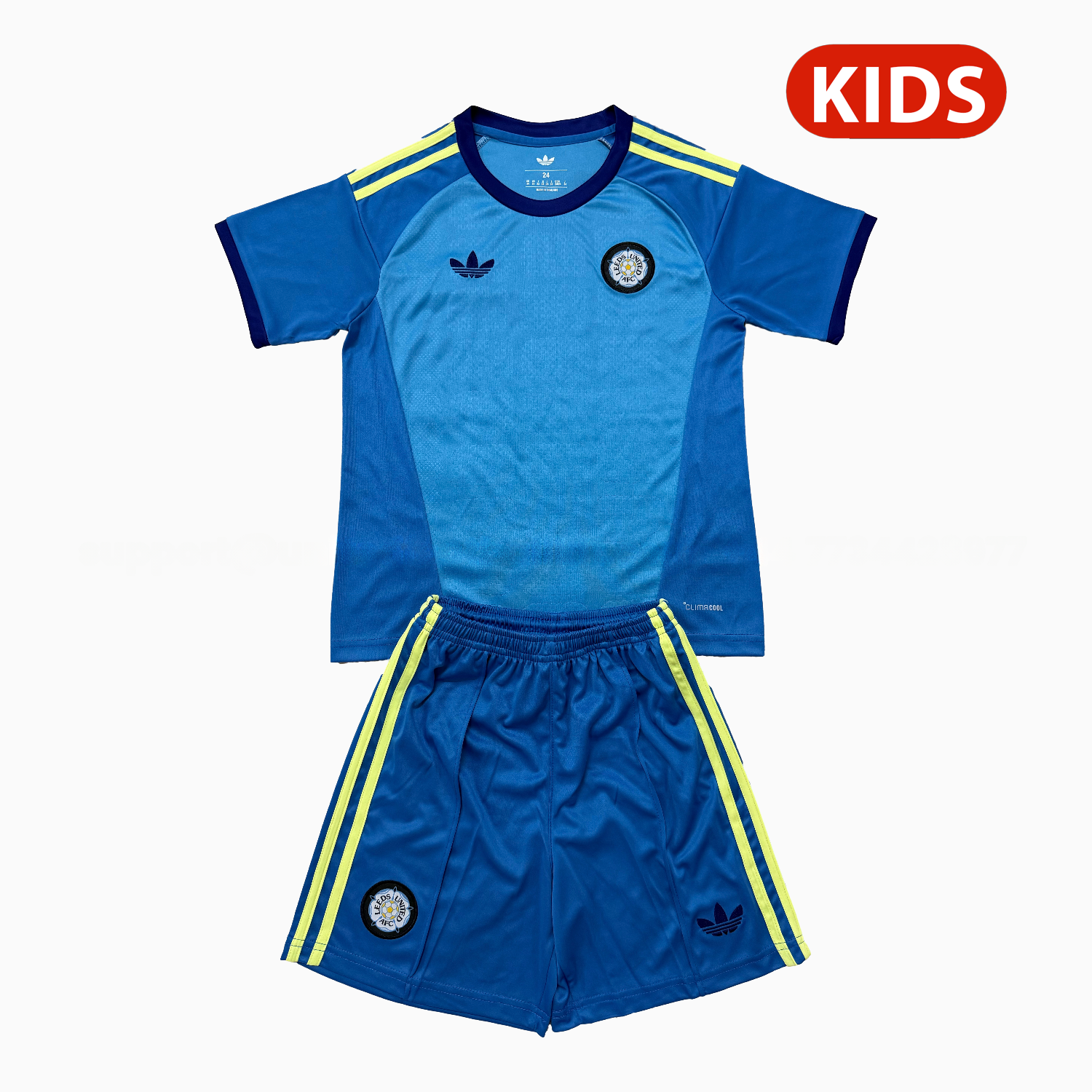 Leeds United 26-27 Blue Goalkeeper Kids Kit - ManixJersey