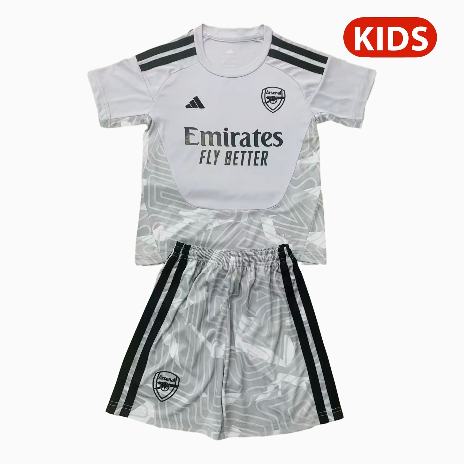 Arsenal 26-27 Grey Goalkeeper Kids Kit - ManixJersey